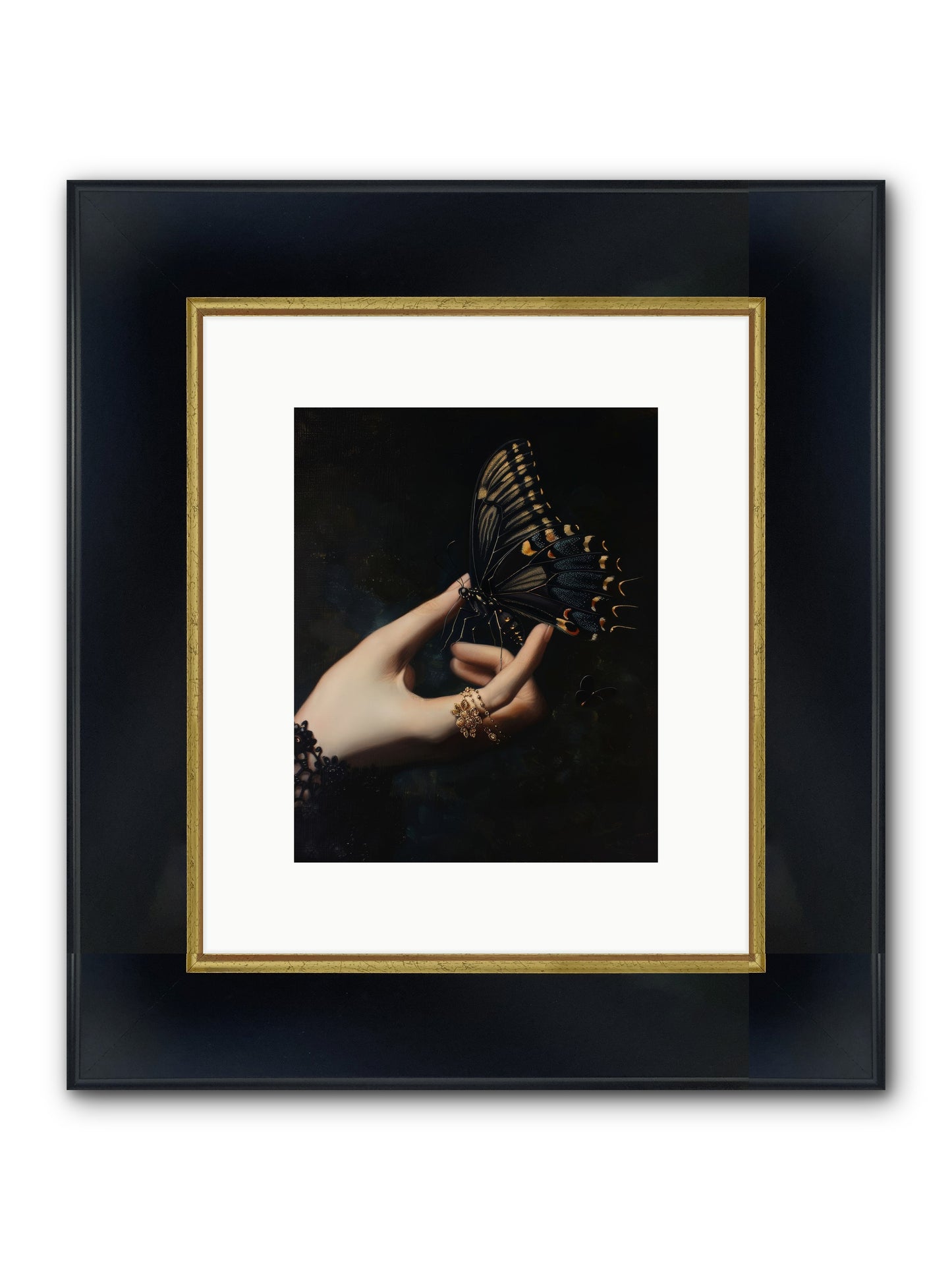 Poe's Midnight Framed Print - Wide Black w/Gold 8x10