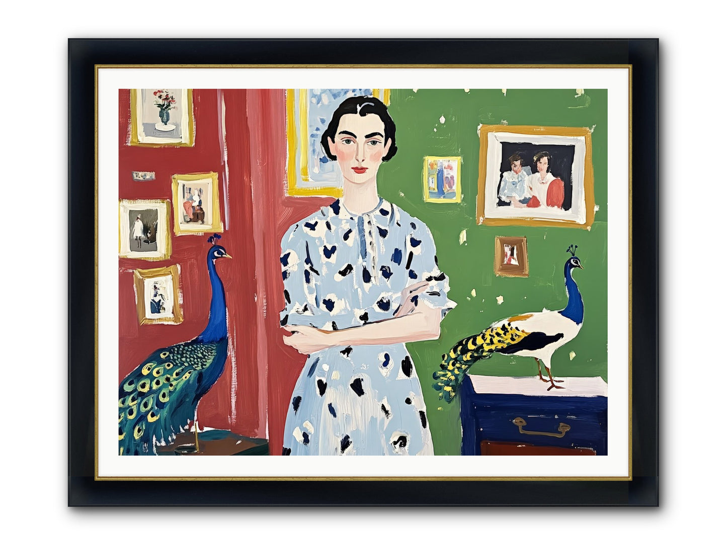 Poet's Corner Framed Print - Wide Black w/Gold 48x36