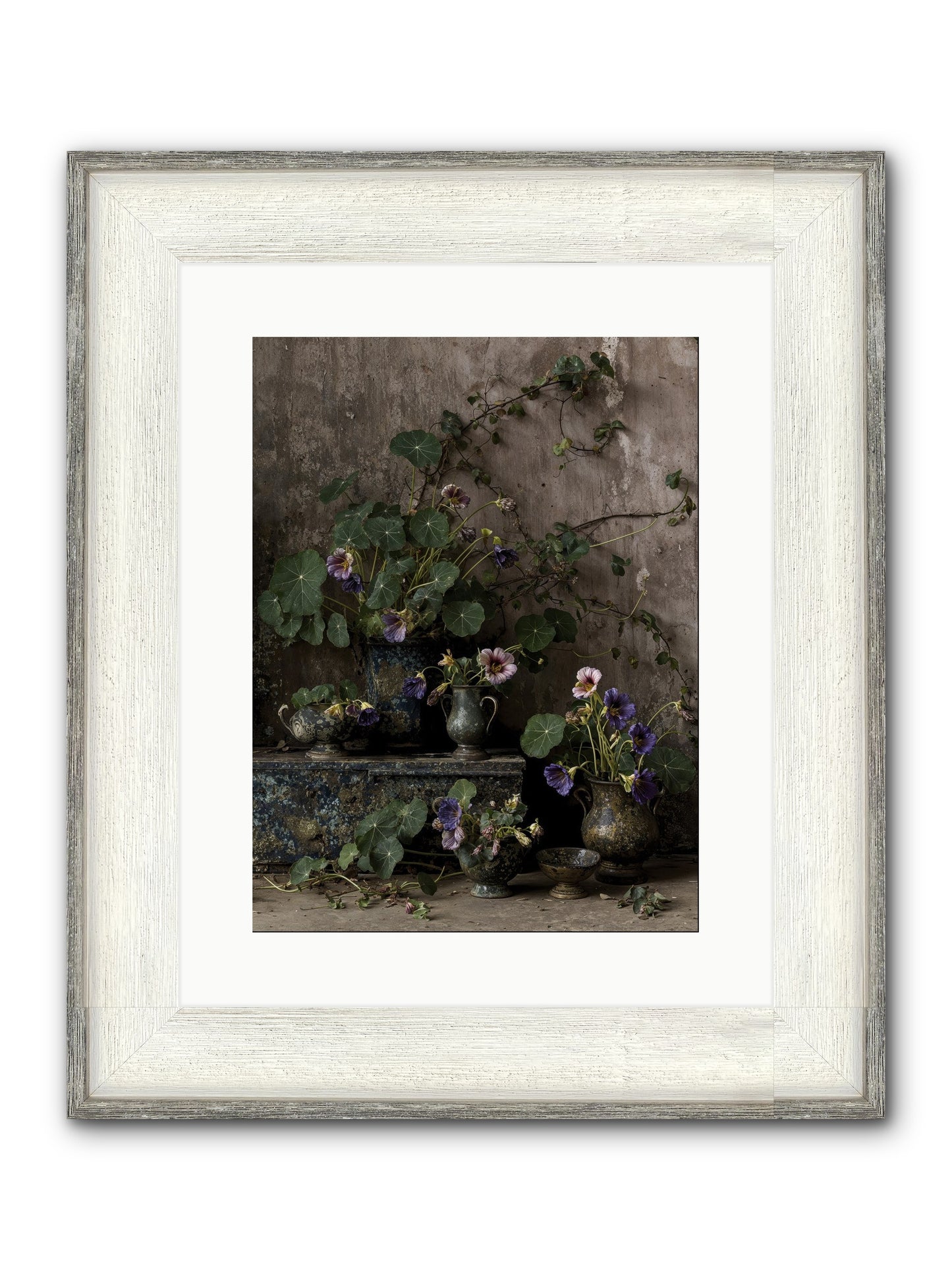 Poetry Grows Framed Print - Driftwood White 12x16