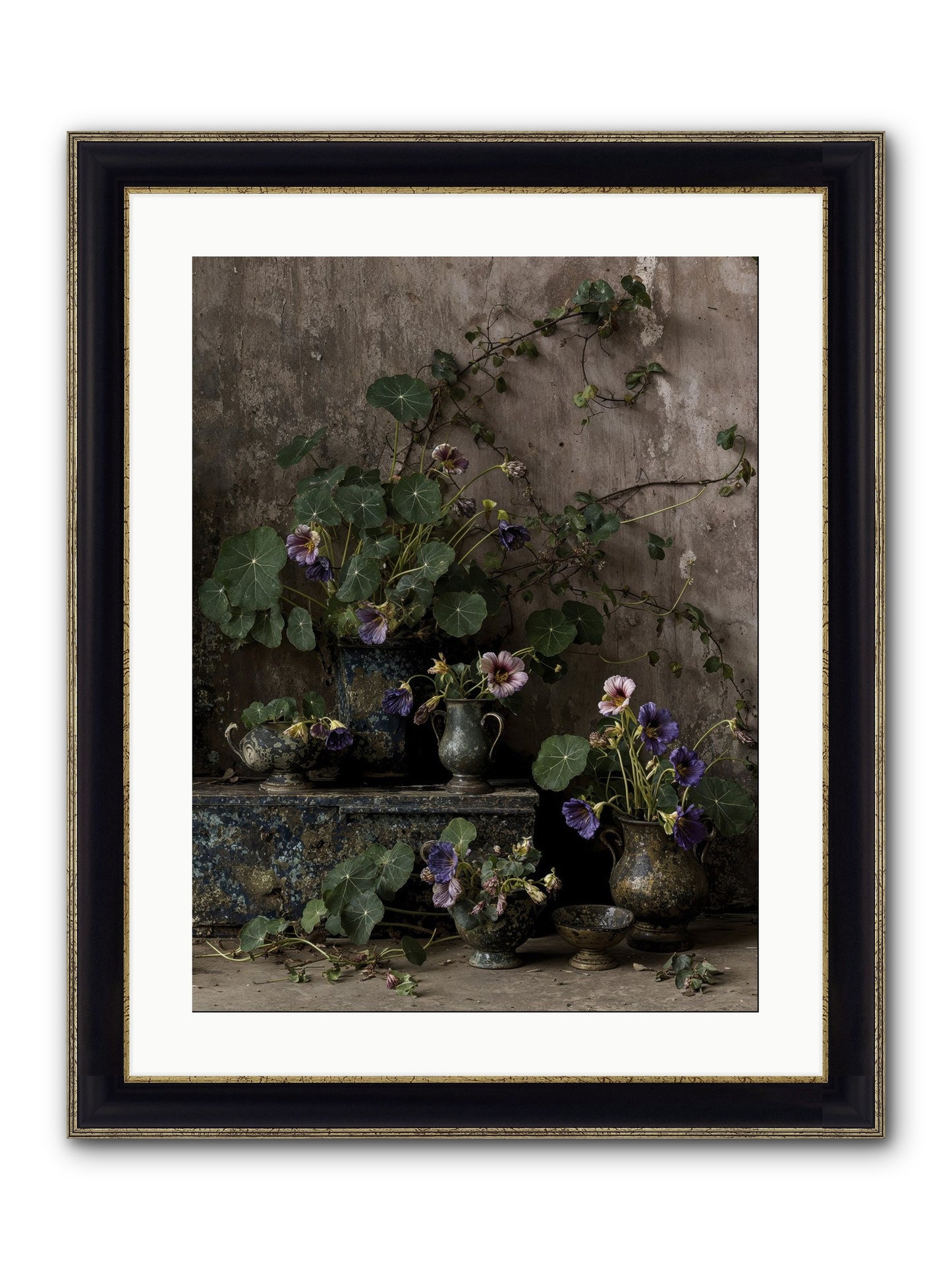 Poetry Grows Framed Print - Black & Gold 18x24