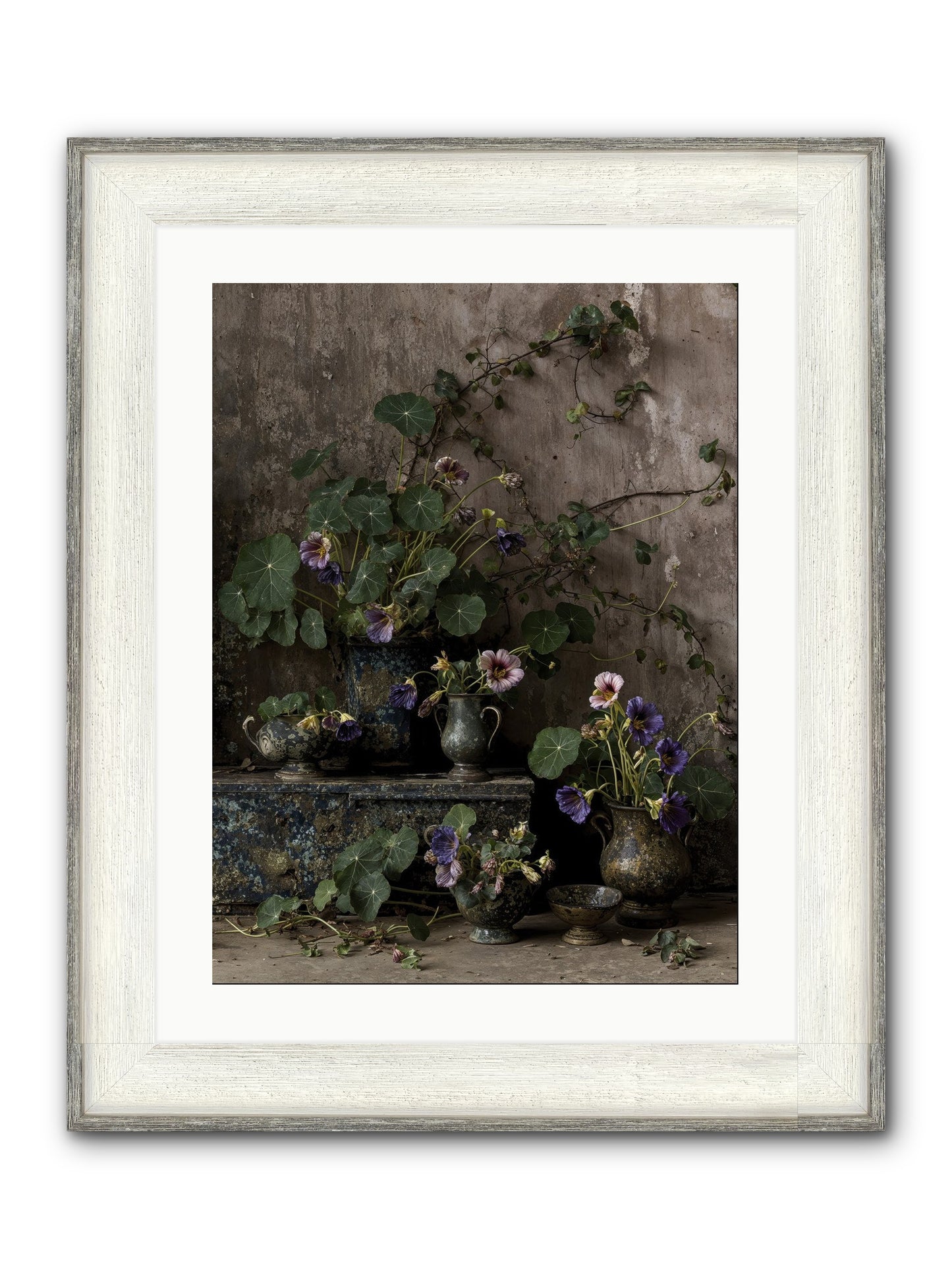 Poetry Grows Framed Print - Driftwood White 18x24