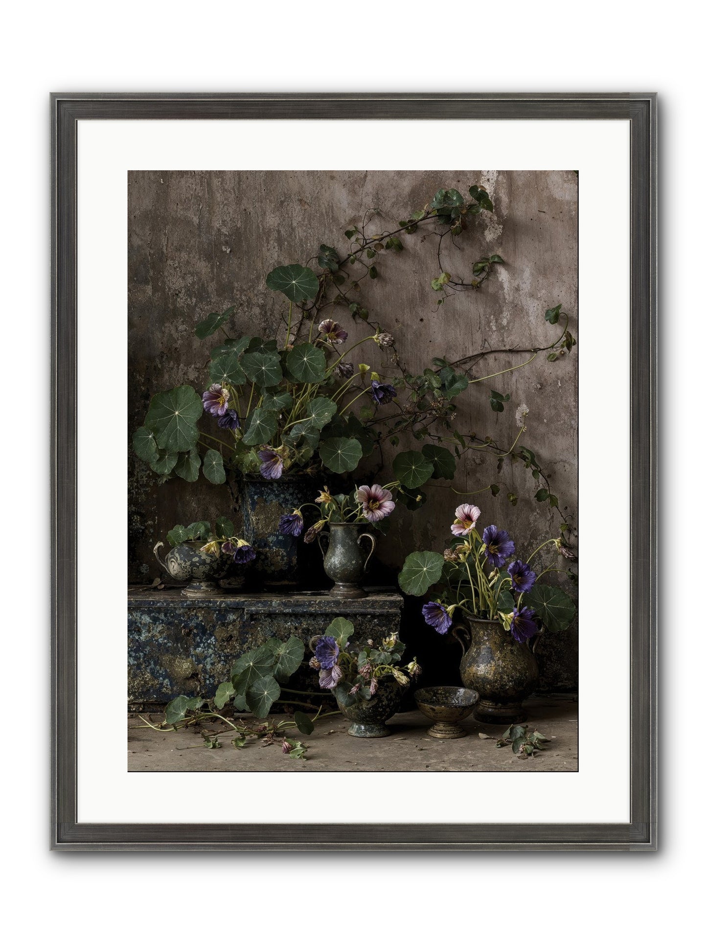 Poetry Grows Framed Print - Slimwoods Black/Silver 18x24