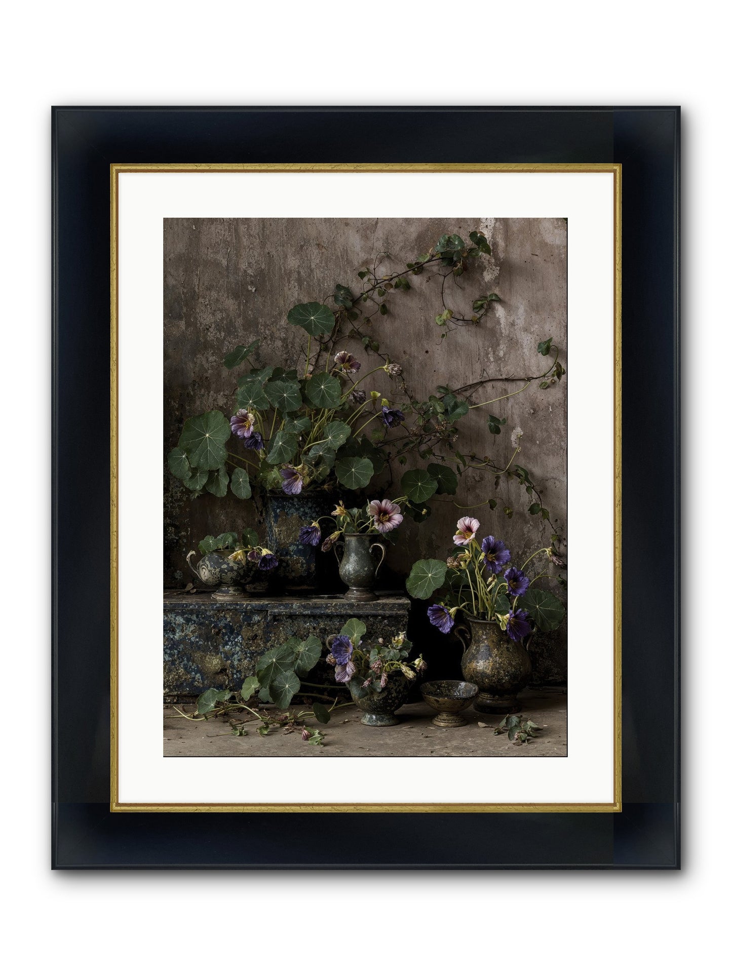 Poetry Grows Framed Print - Wide Black w/Gold 18x24