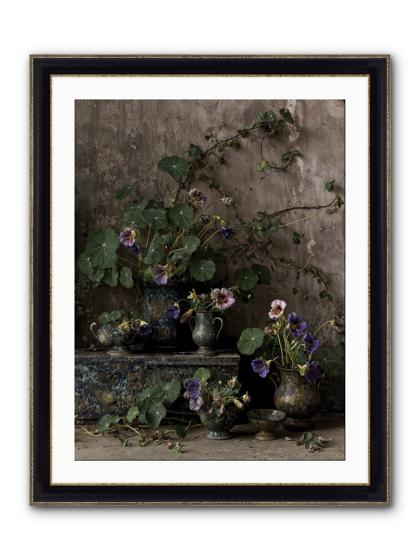 Poetry Grows Framed Print - Black & Gold 24x32