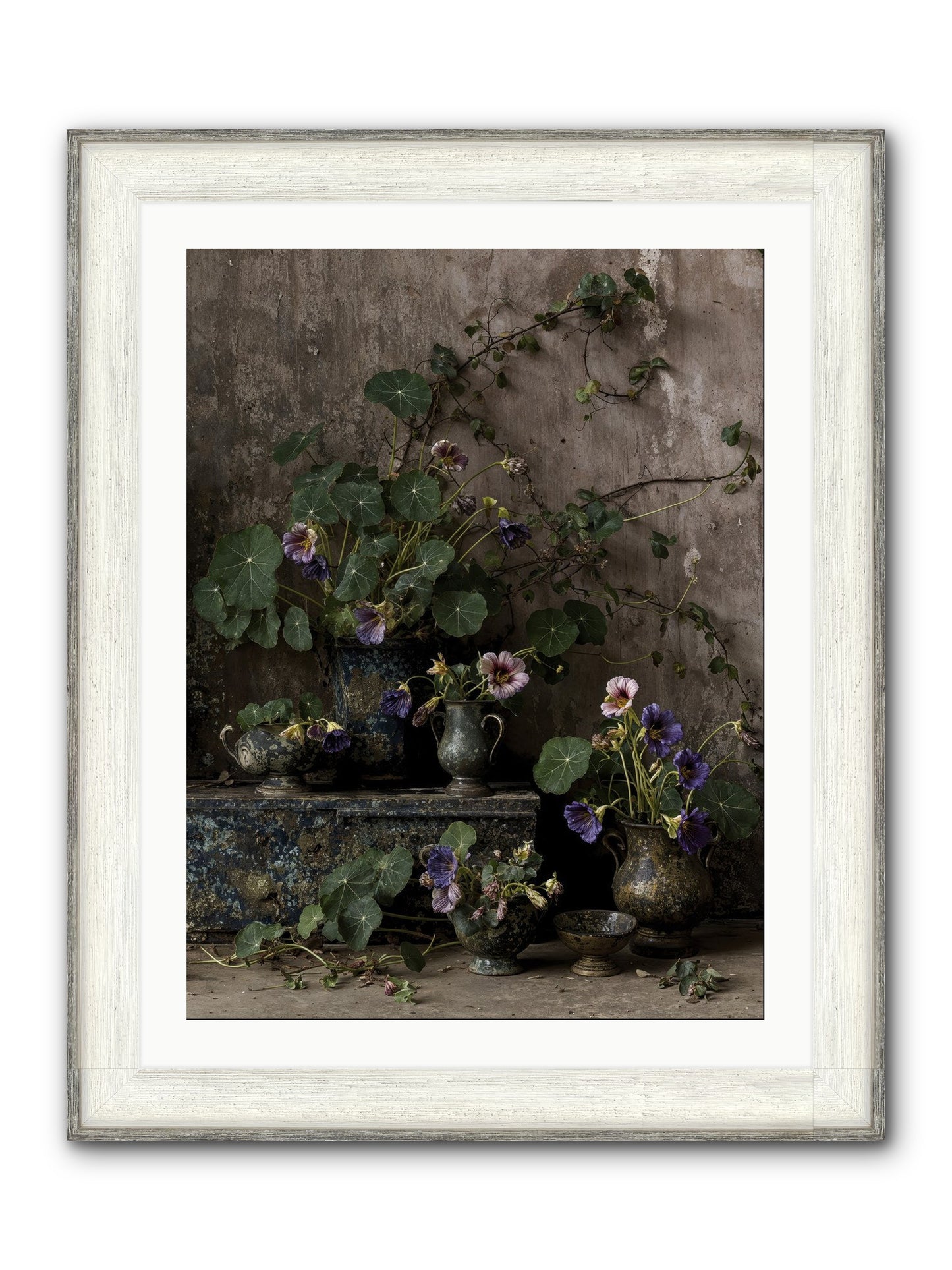 Poetry Grows Framed Print - Driftwood White 24x32