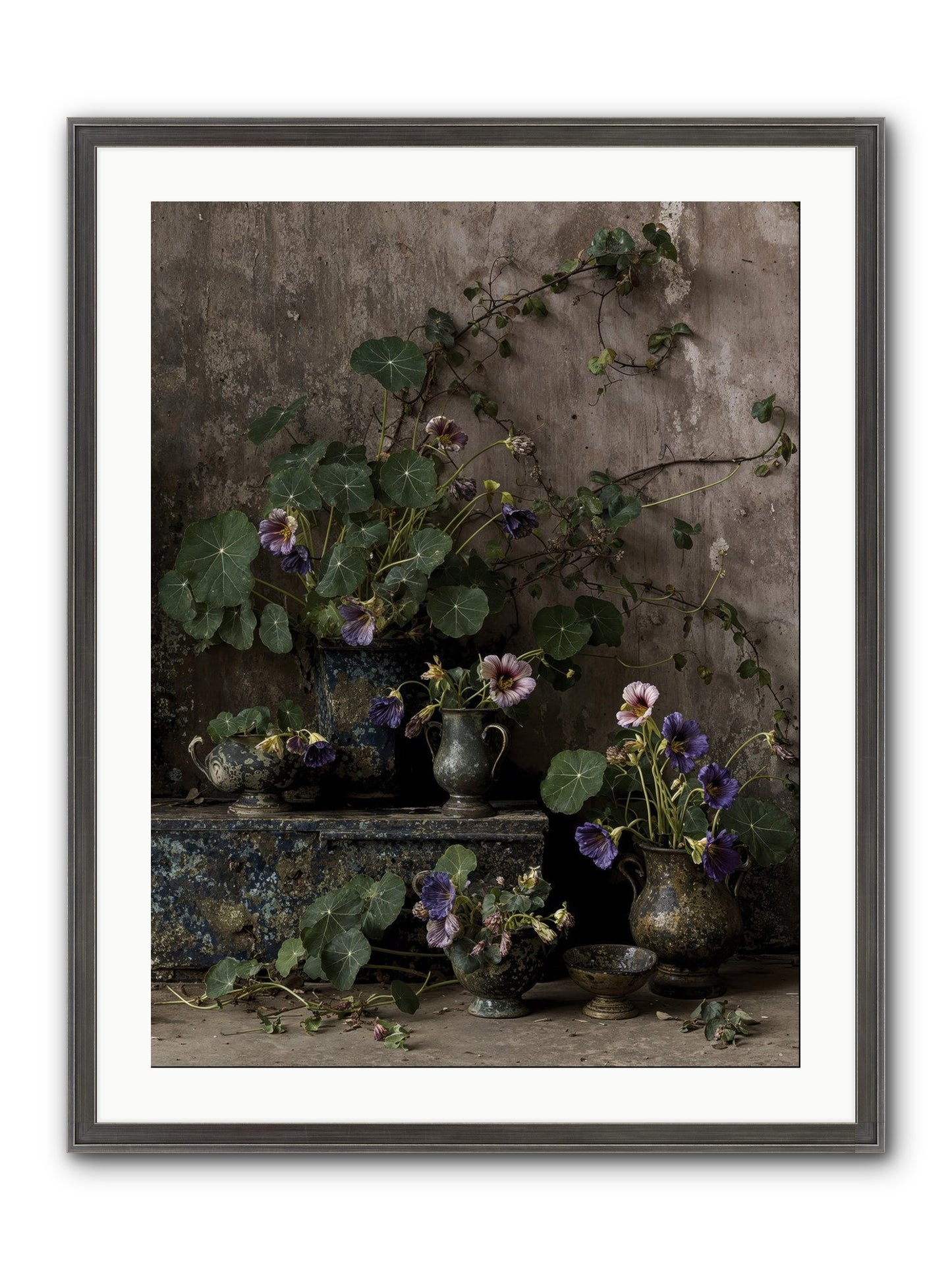 Poetry Grows Framed Print - Slimwoods Black/Silver 24x32