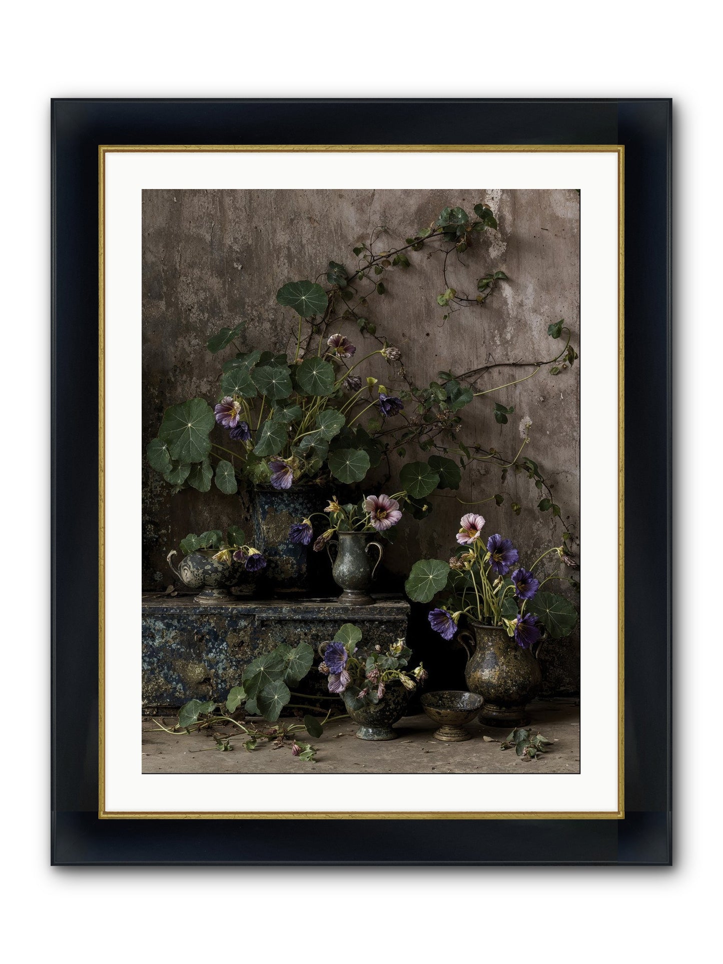 Poetry Grows Framed Print - Wide Black w/Gold 24x32