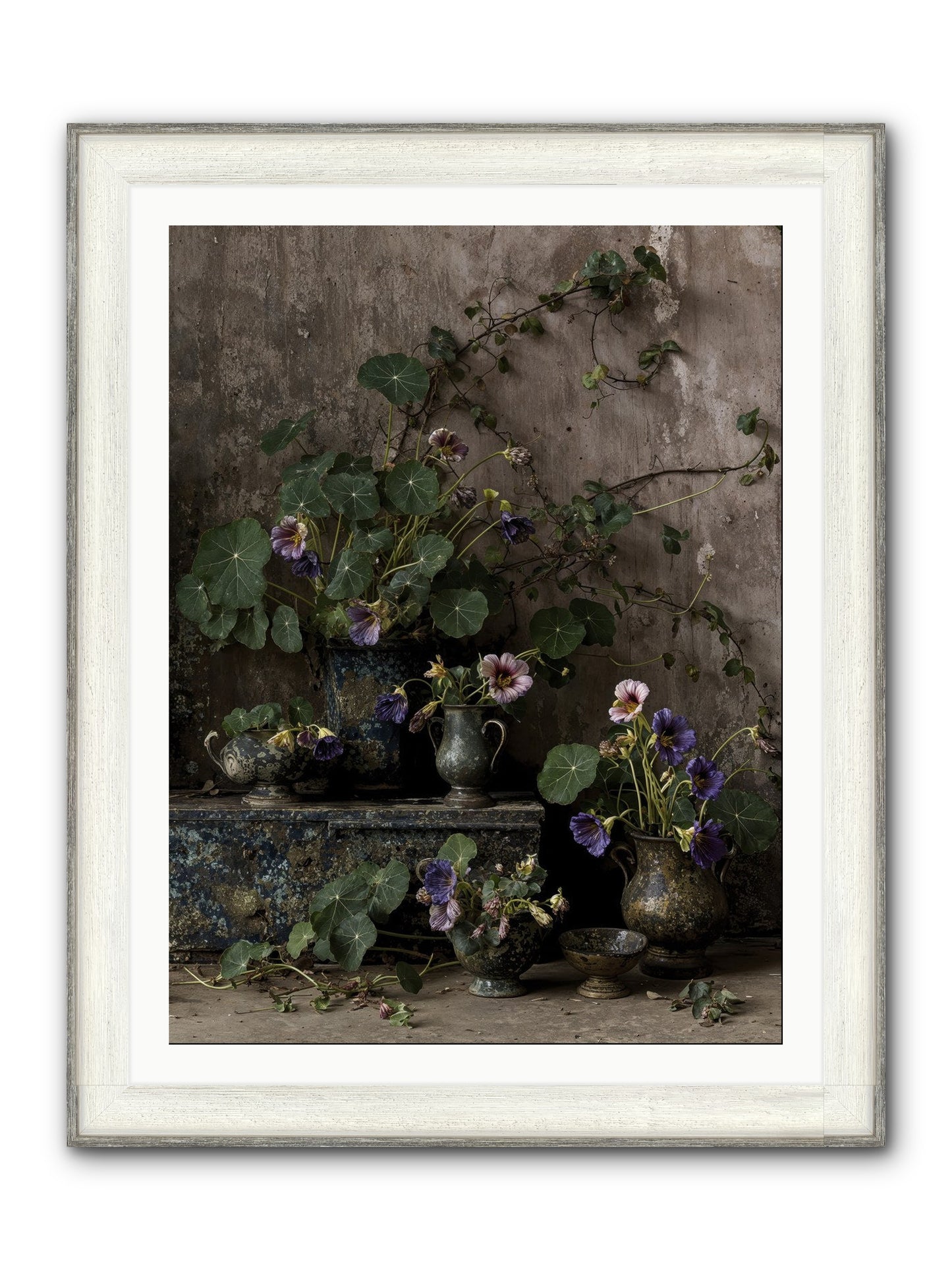 Poetry Grows Framed Print - Driftwood White 30x40