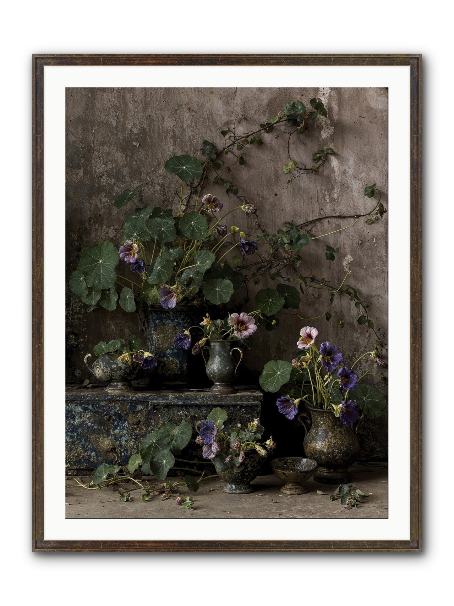Poetry Grows Framed Print - Slimwoods Black/Gold 30x40