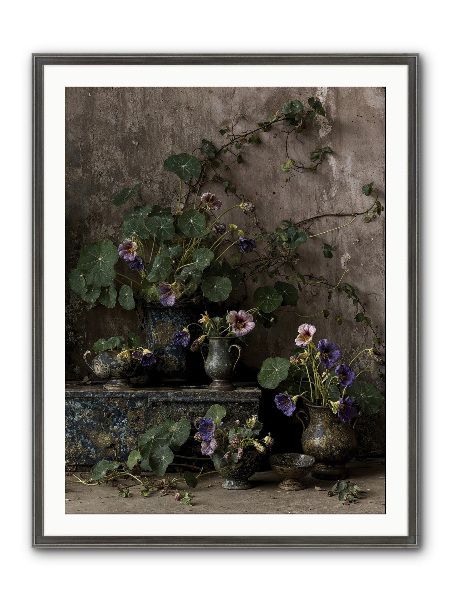 Poetry Grows Framed Print - Slimwoods Black/Silver 30x40