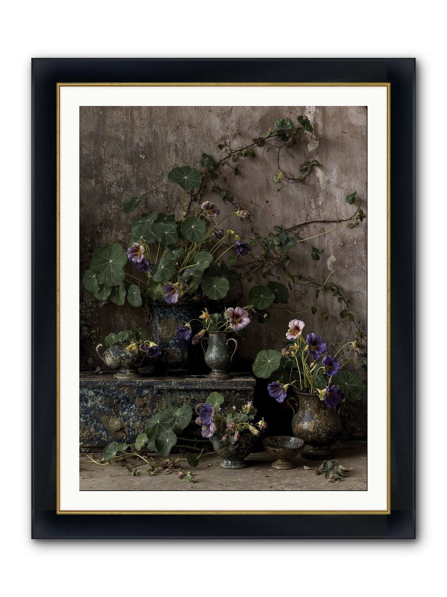 Poetry Grows Framed Print - Wide Black w/Gold 30x40
