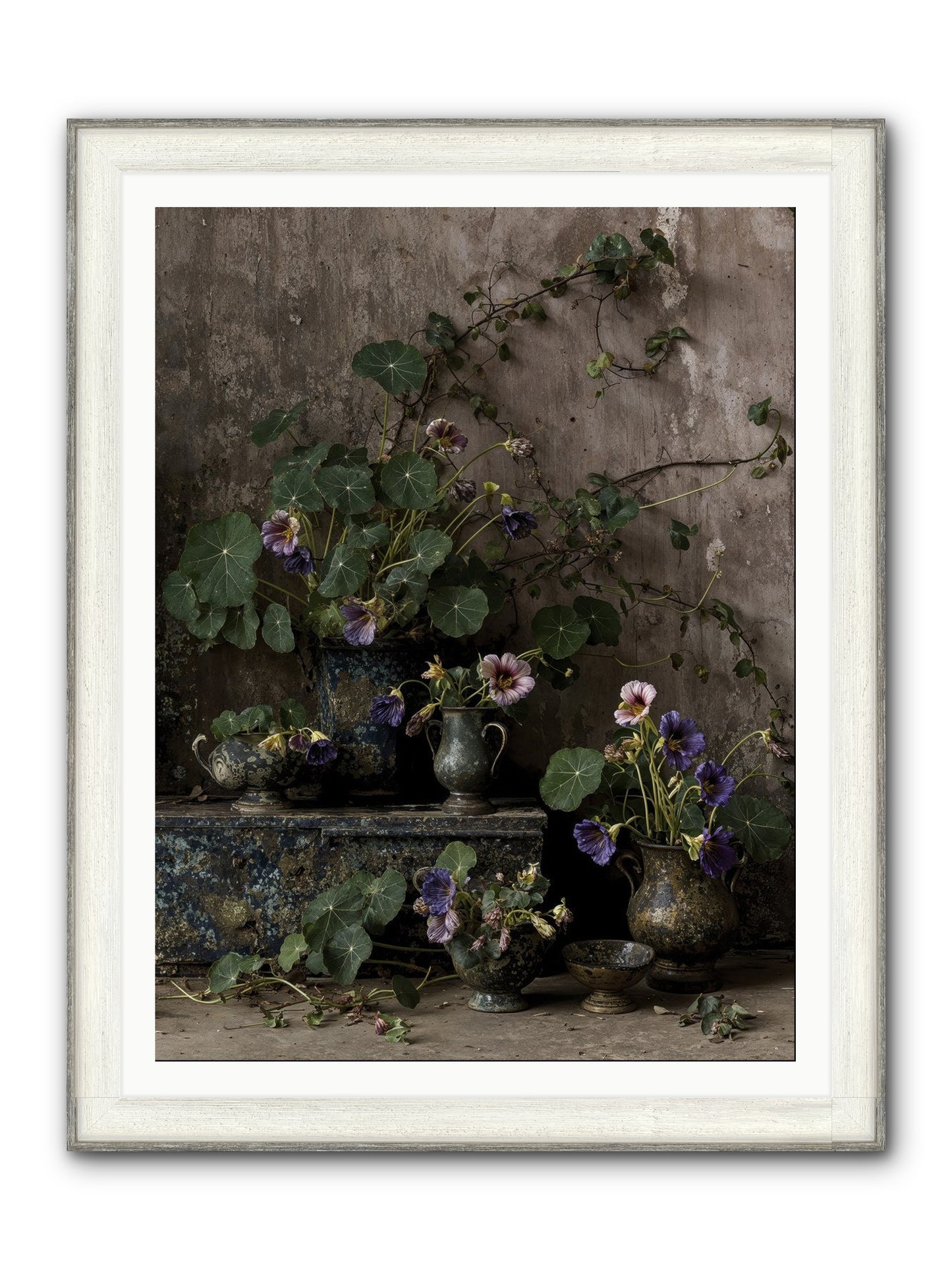 Poetry Grows Framed Print - Driftwood White 36x48