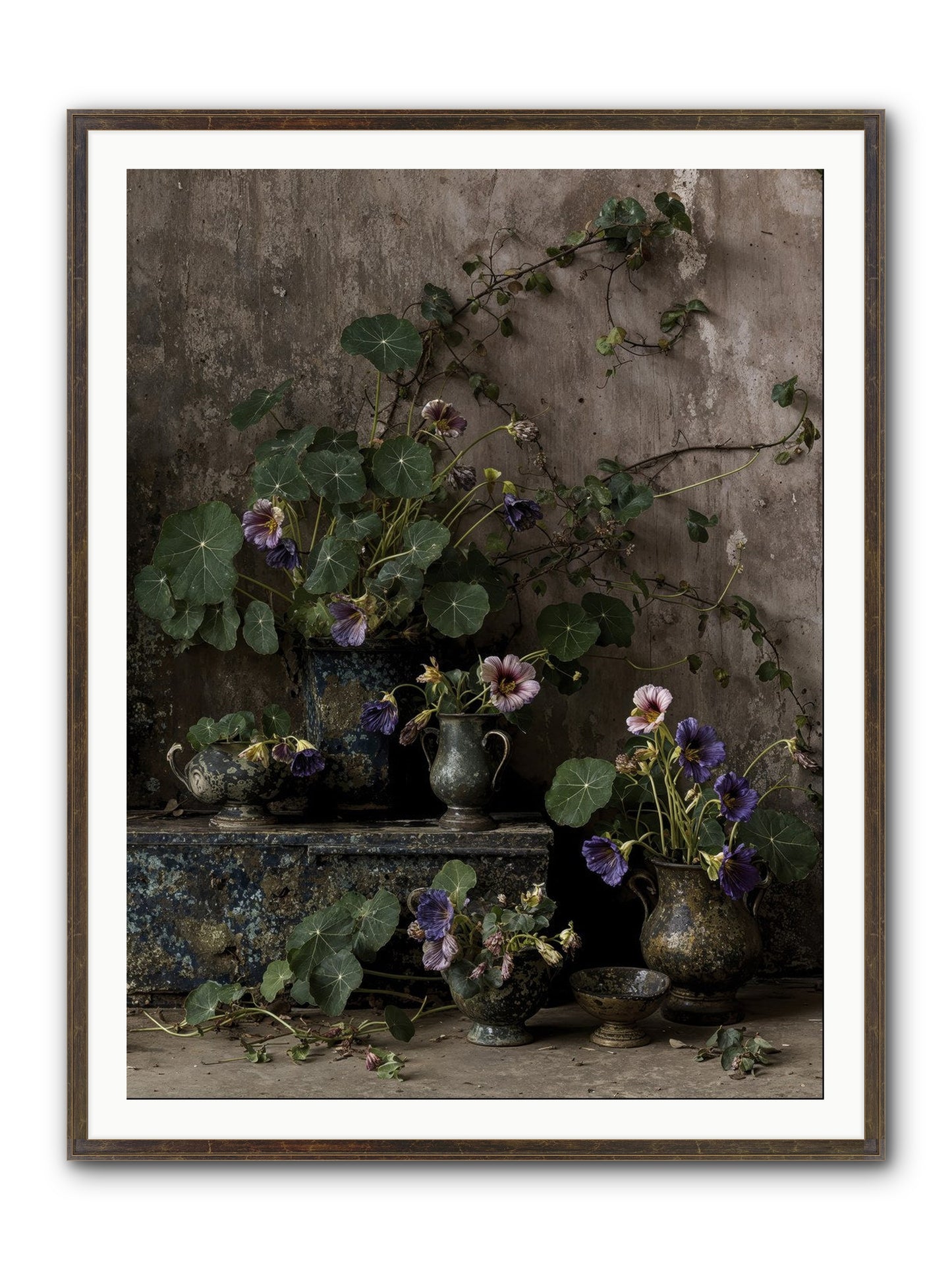 Poetry Grows Framed Print - Slimwoods Black/Gold 36x48