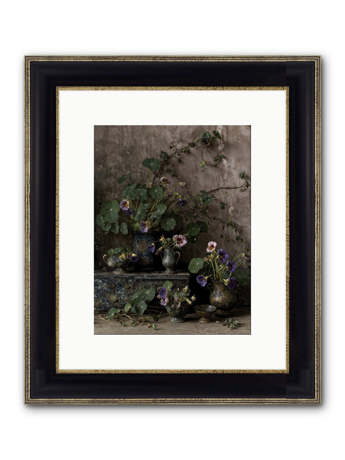 Poetry Grows Framed Print - Black & Gold 9x12