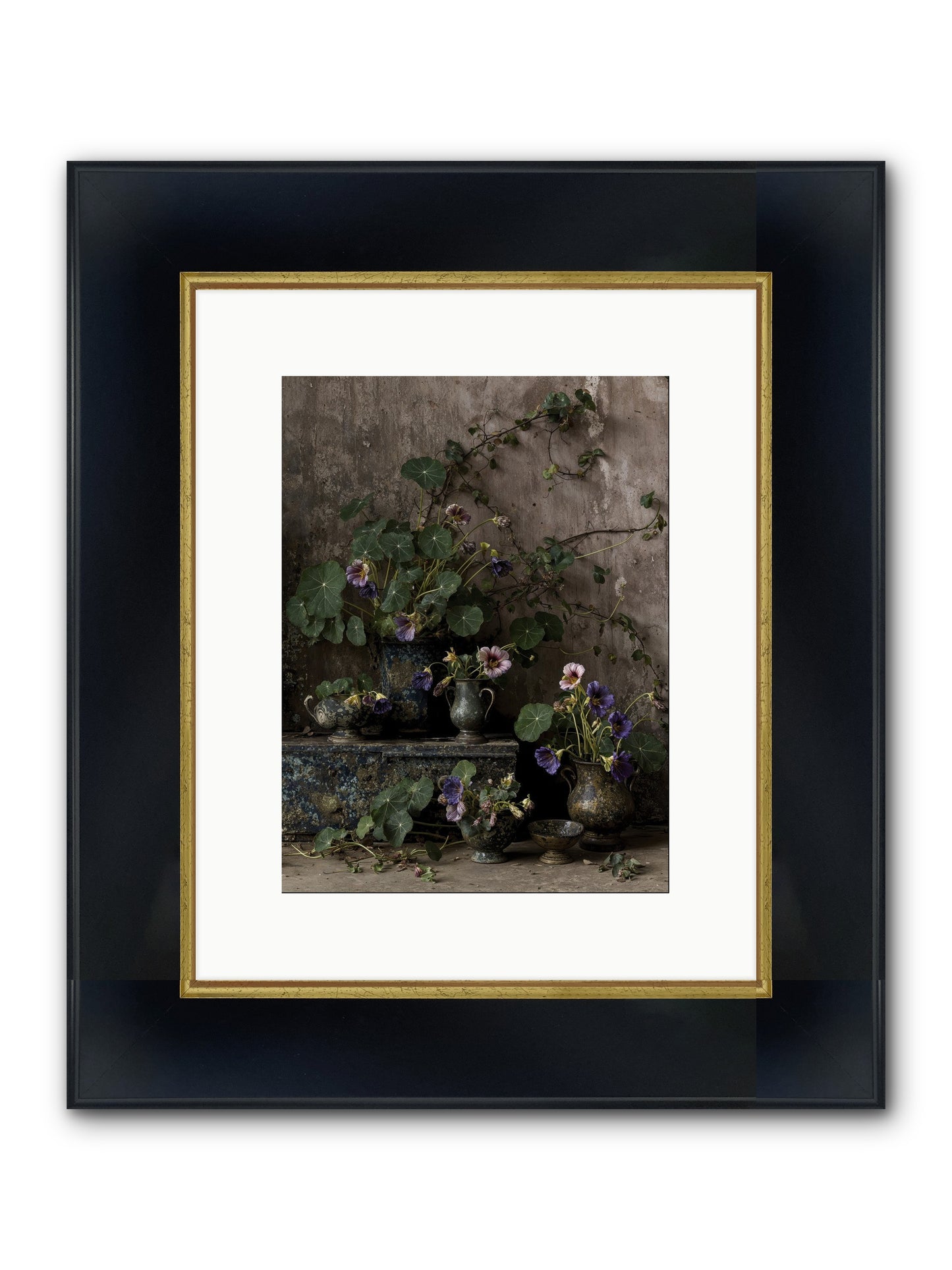 Poetry Grows Framed Print - Wide Black w/Gold 9x12