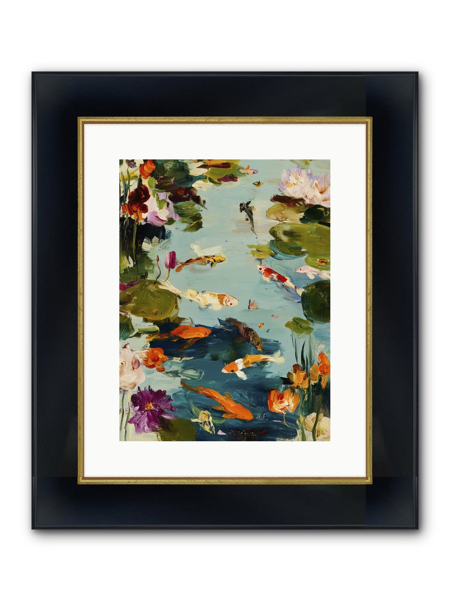 Poetry Written In Water Framed Print - Wide Black w/Gold 12x16