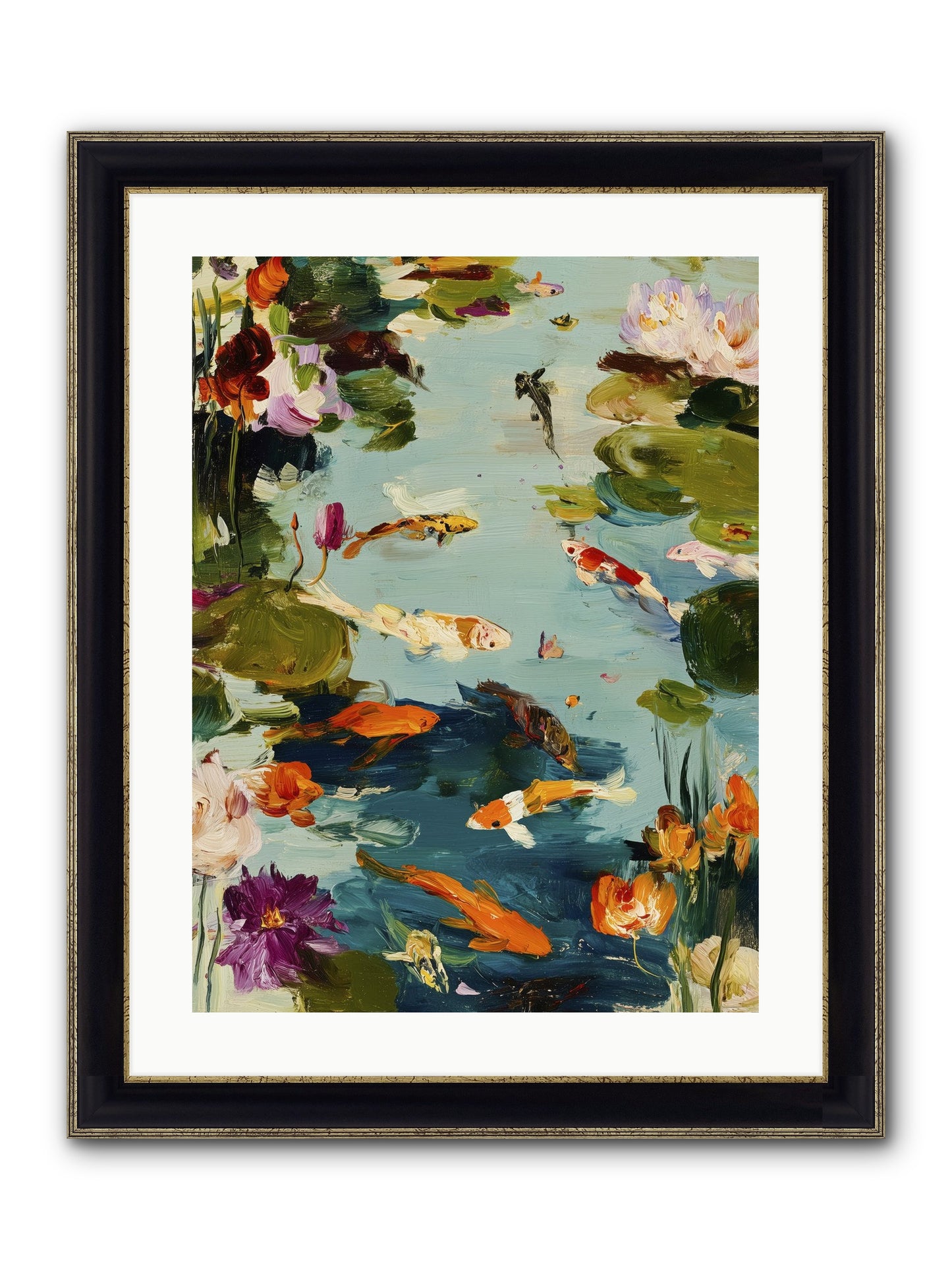 Poetry Written In Water Framed Print - Black & Gold 18x24