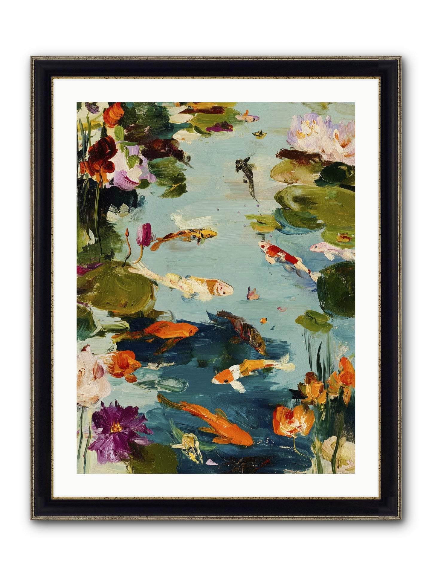 Poetry Written In Water Framed Print - Black & Gold 24x32