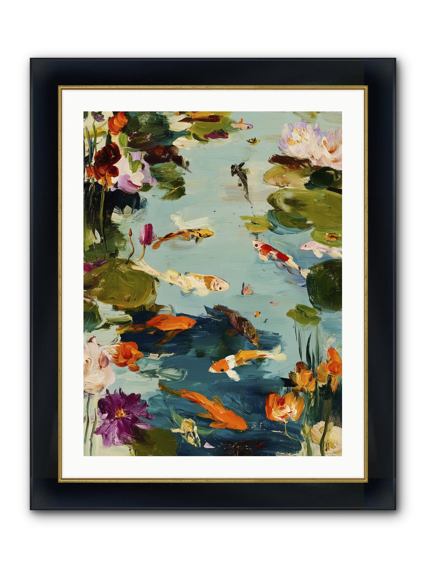 Poetry Written In Water Framed Print - Wide Black w/Gold 24x32