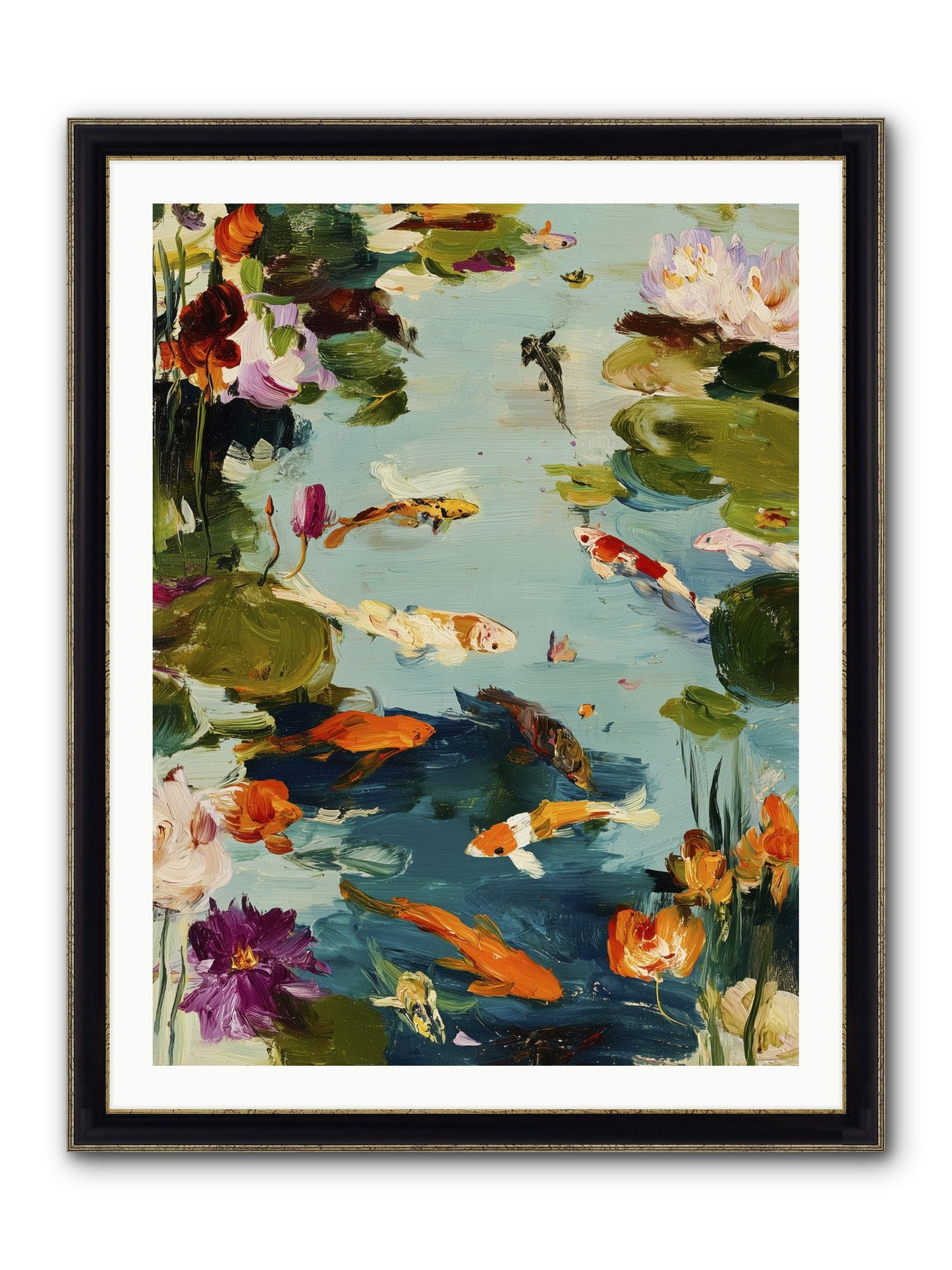 Poetry Written In Water Framed Print - Black & Gold 30x40