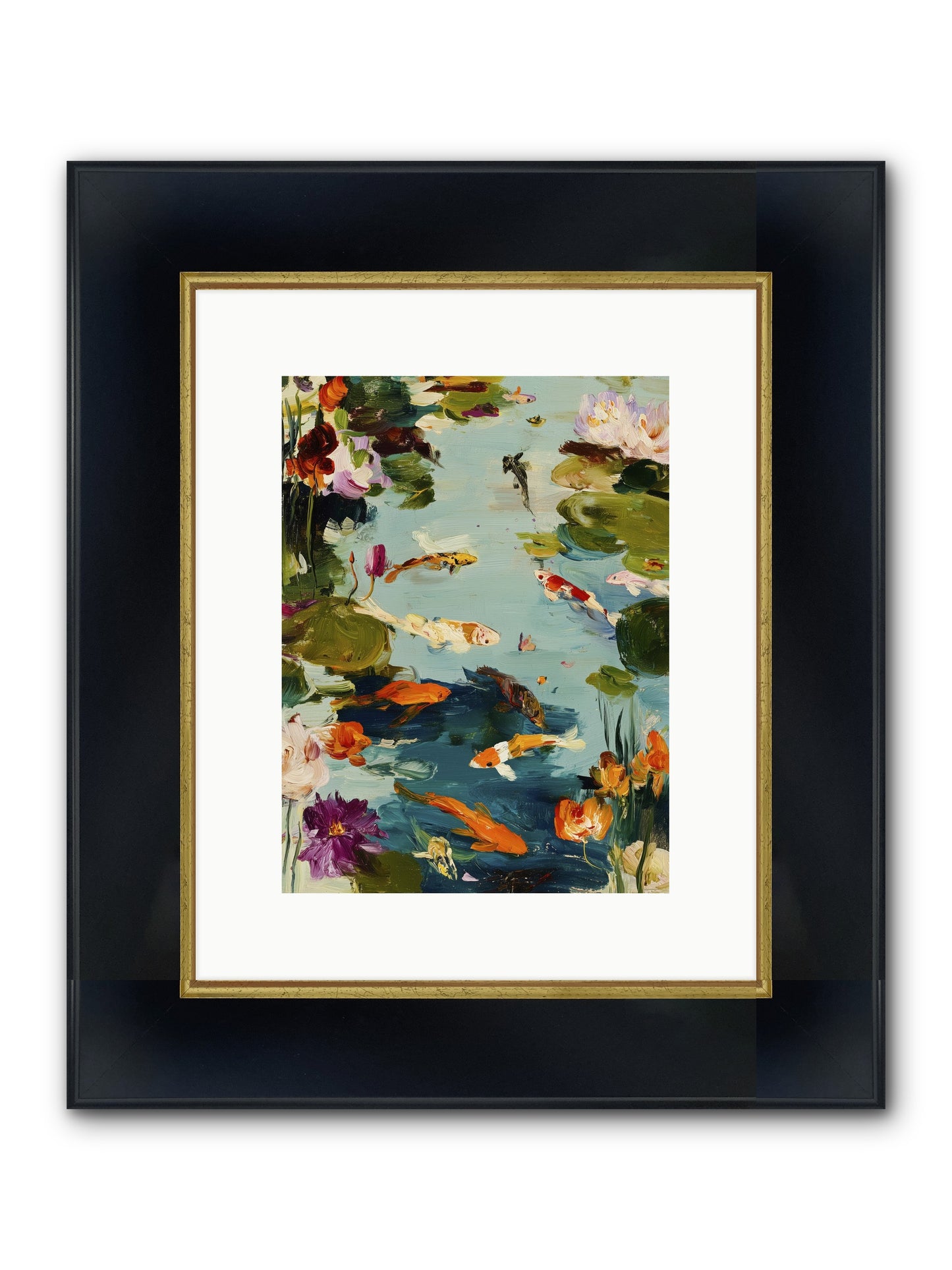 Poetry Written In Water Framed Print - Wide Black w/Gold 9x12