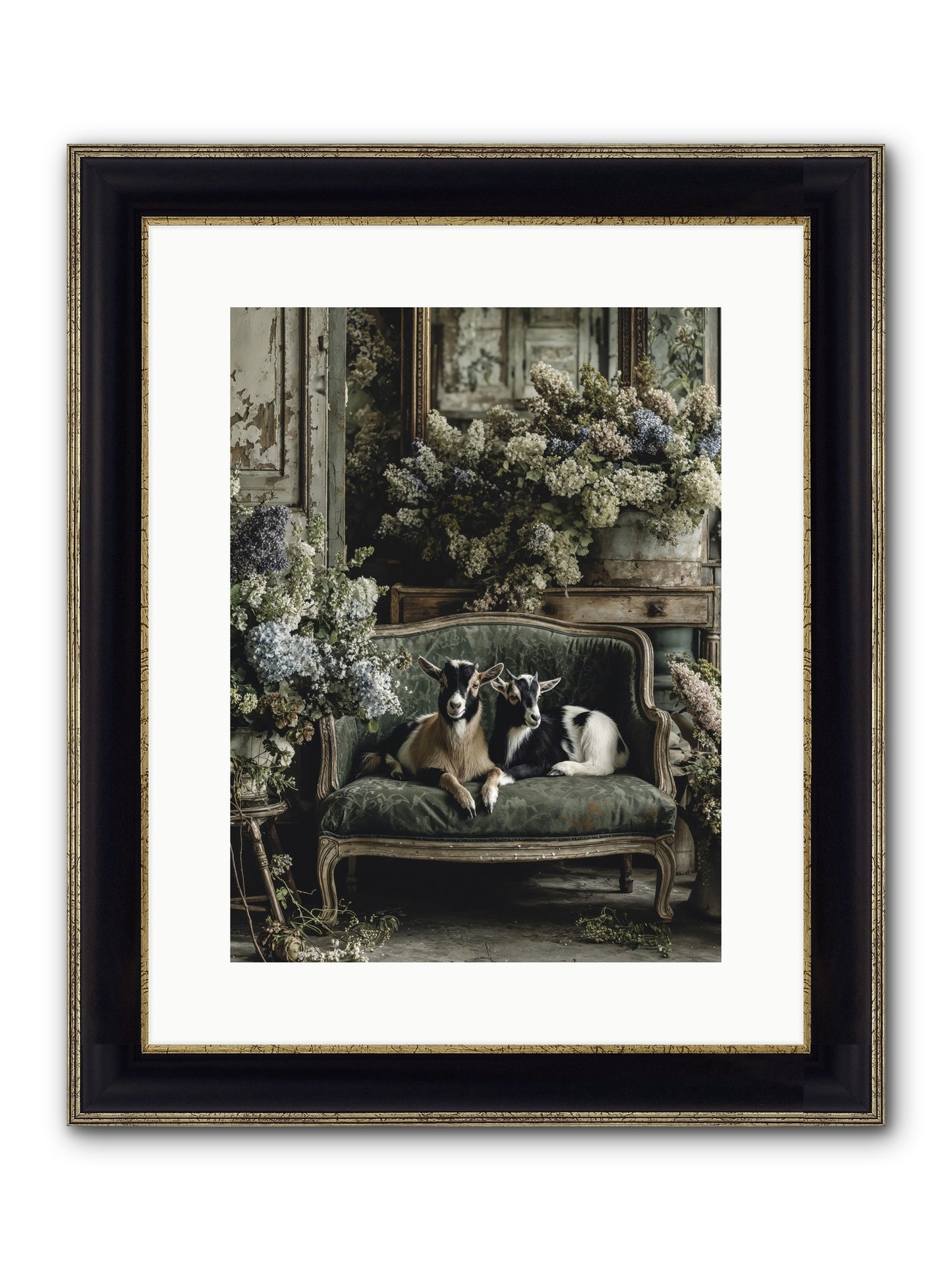 Poets Muse Framed Print - Black & Gold 12x16
