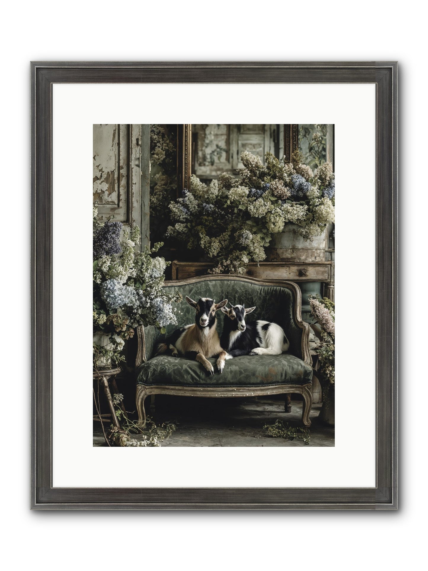 Poets Muse Framed Print - Slimwoods Black/Silver 12x16