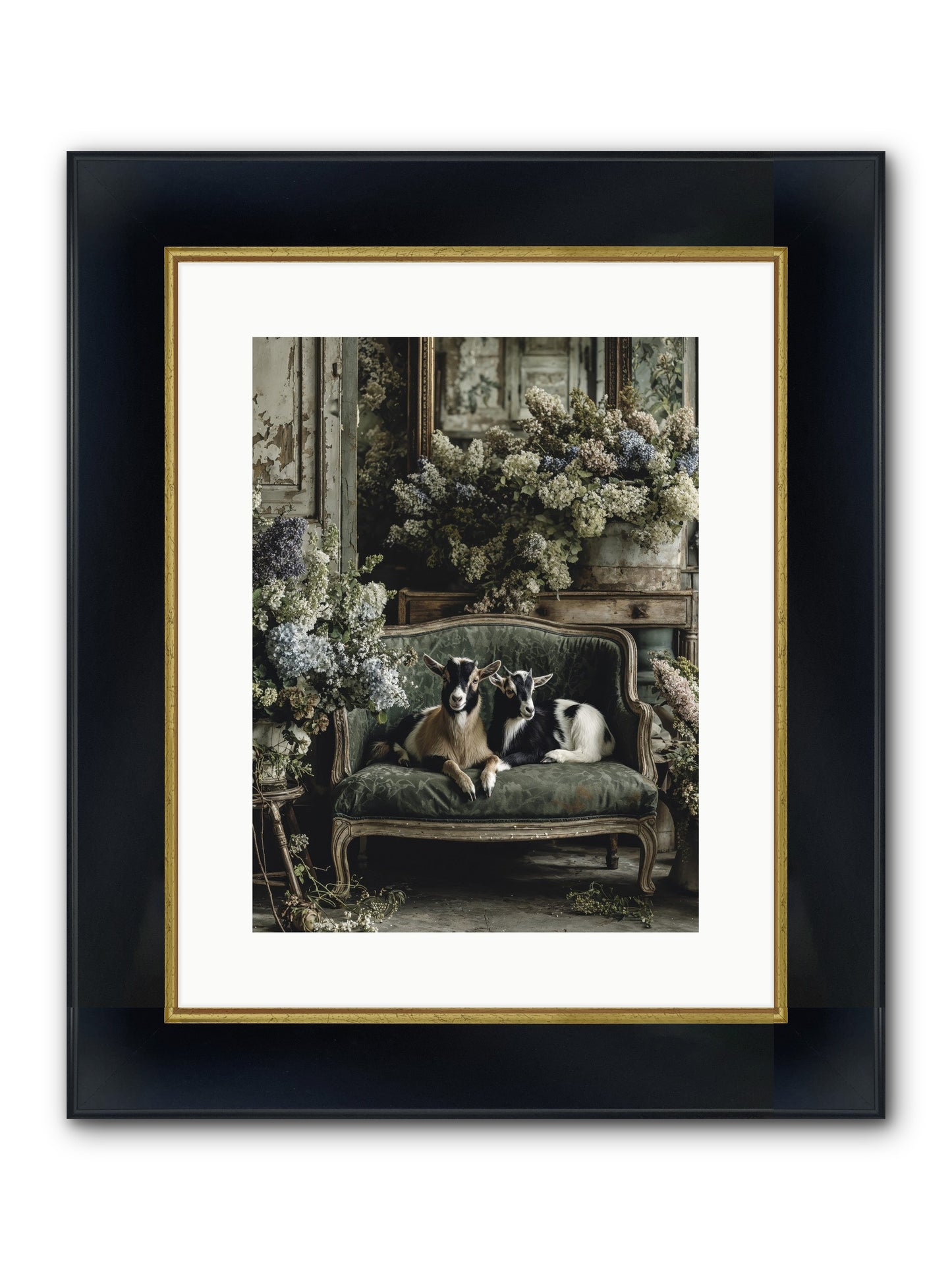Poets Muse Framed Print - Wide Black w/Gold 12x16