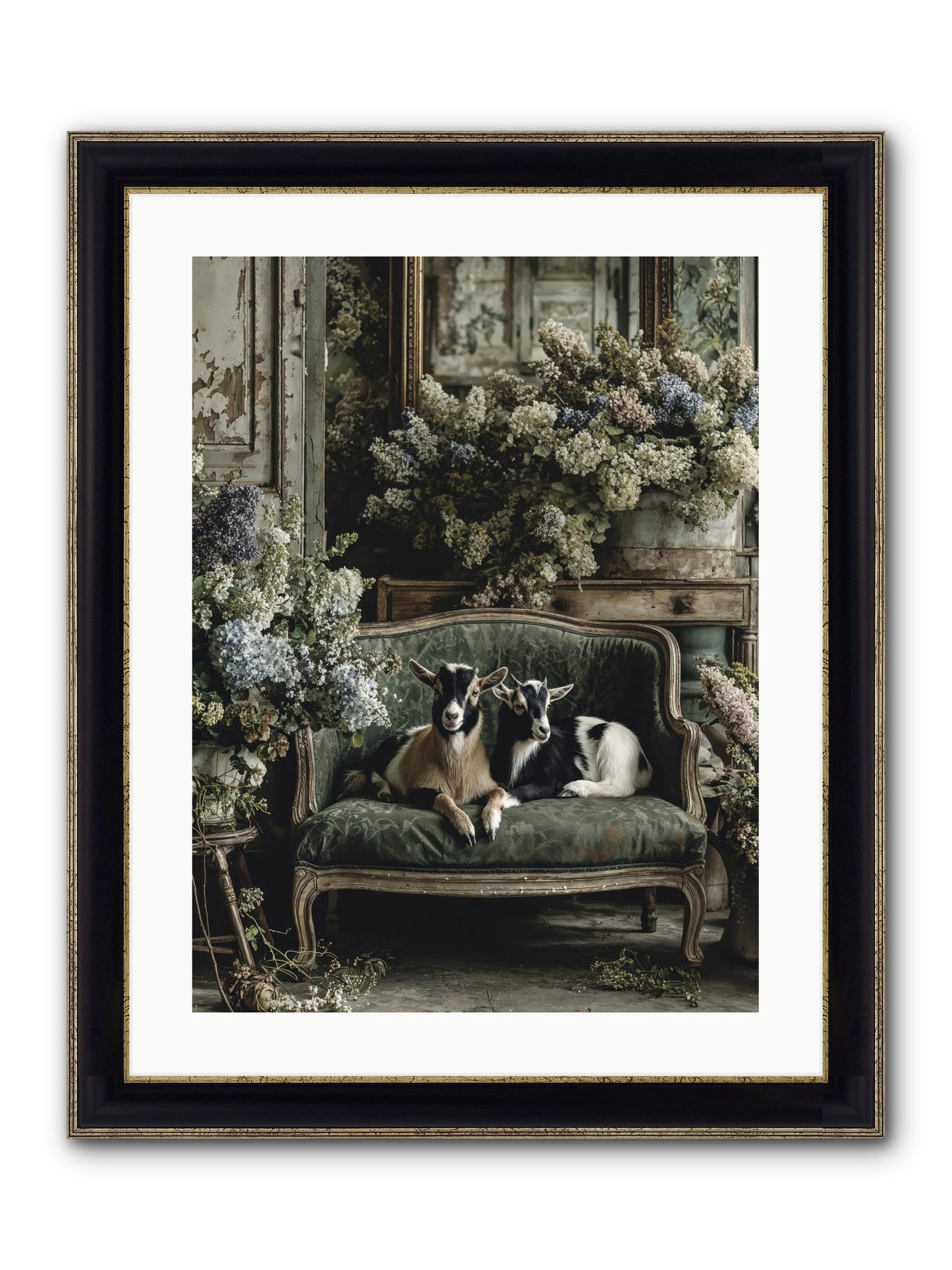 Poets Muse Framed Print - Black & Gold 18x24