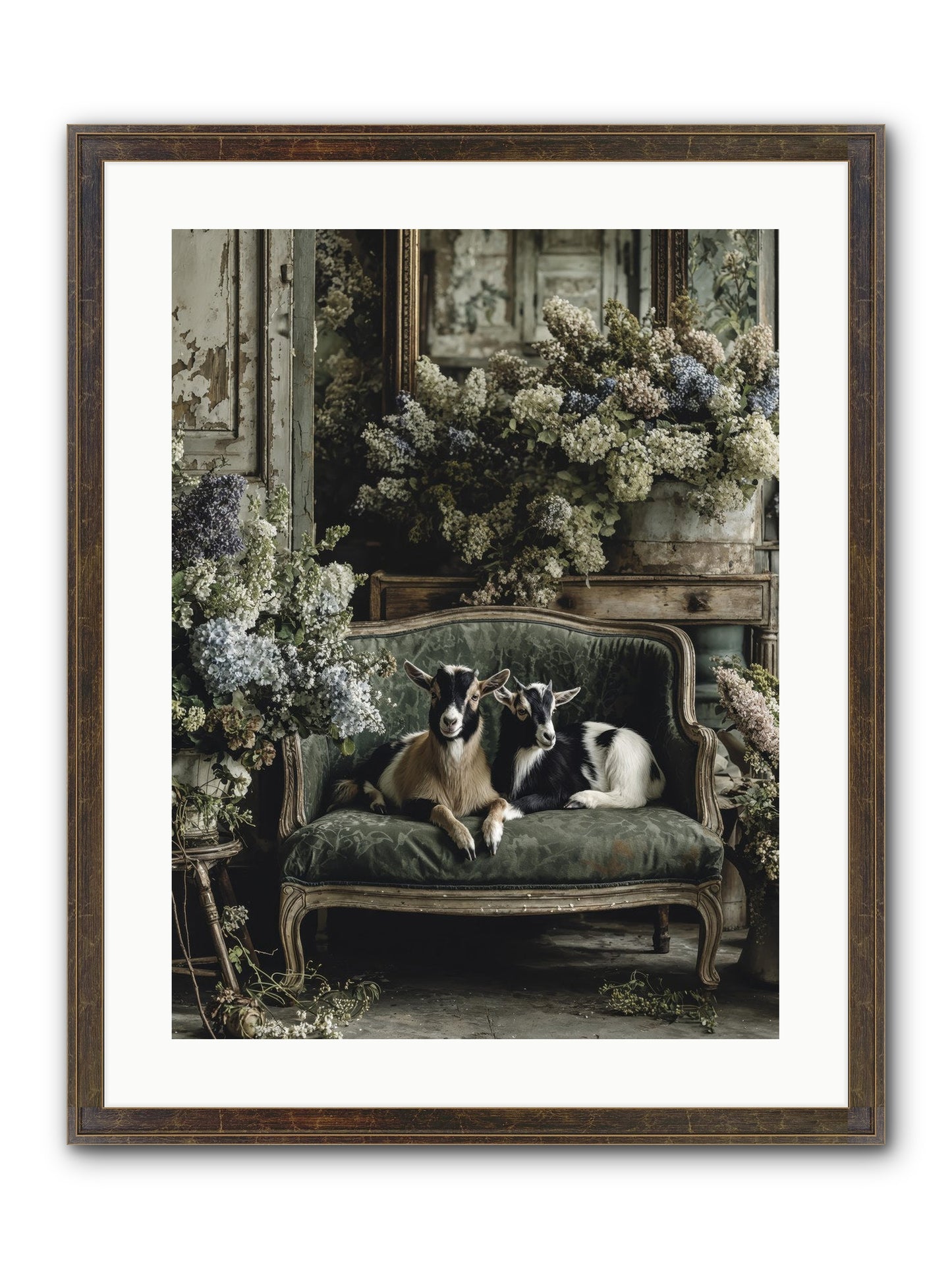 Poets Muse Framed Print - Slimwoods Black/Gold 18x24