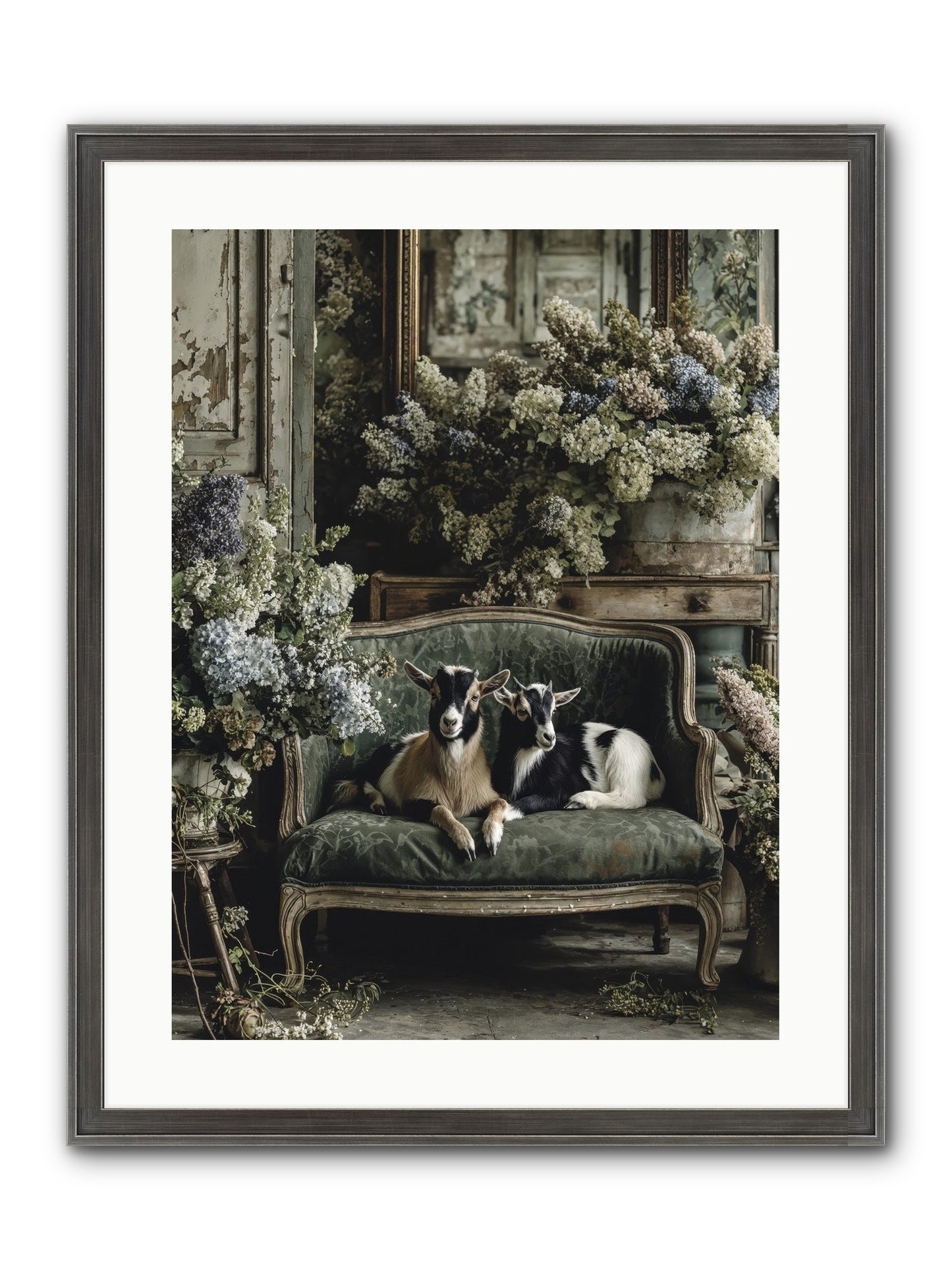 Poets Muse Framed Print - Slimwoods Black/Silver 18x24