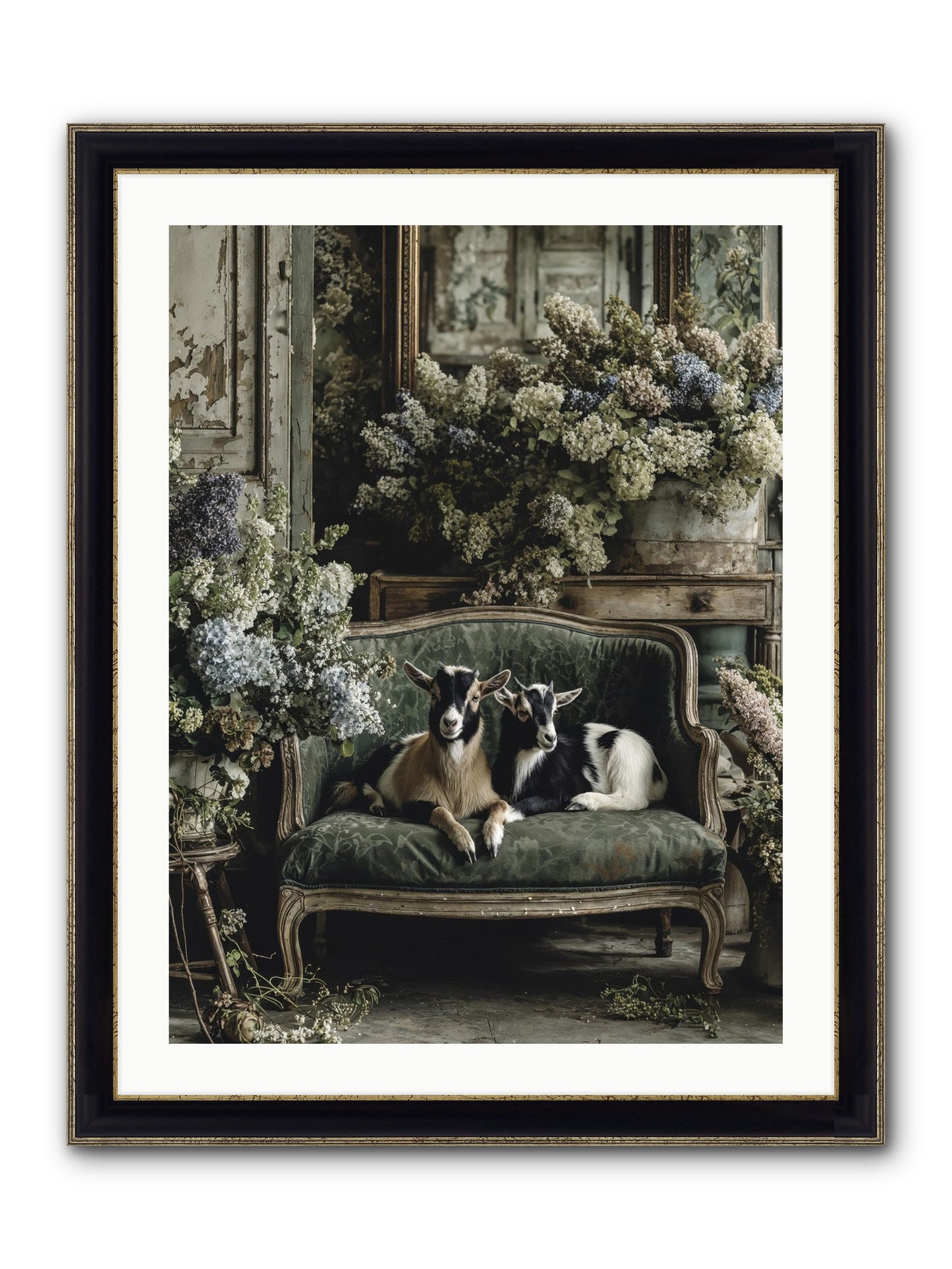 Poets Muse Framed Print - Black & Gold 24x32