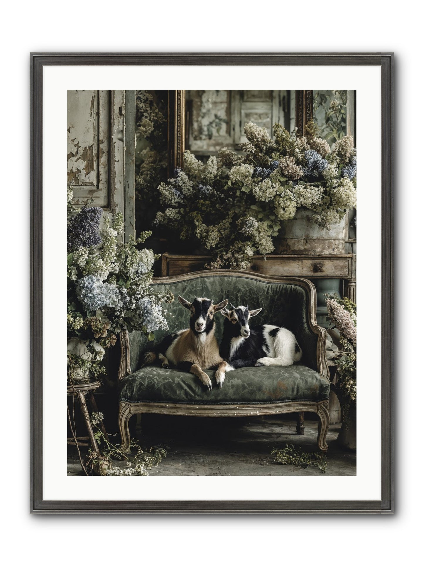 Poets Muse Framed Print - Slimwoods Black/Silver 24x32