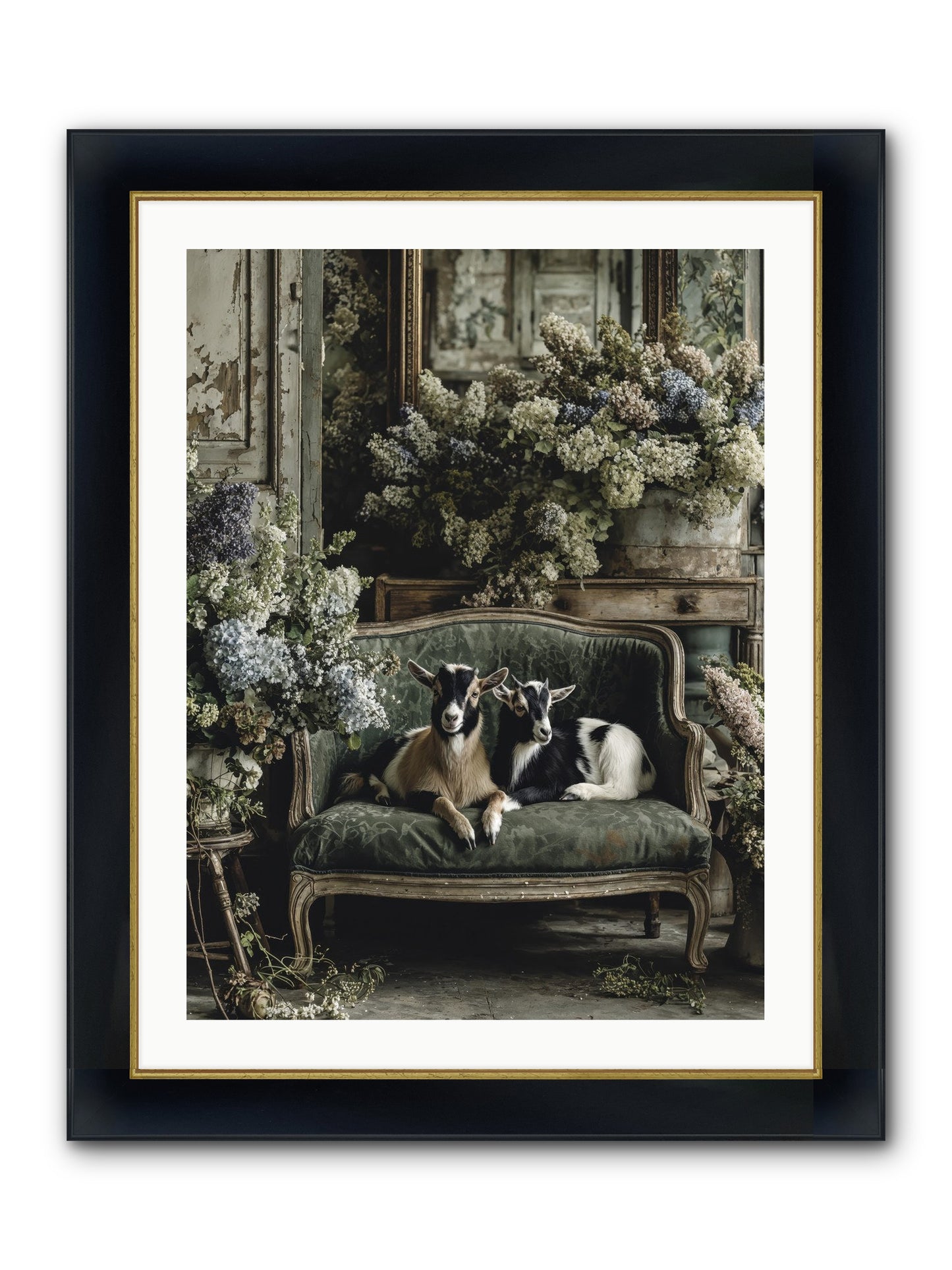 Poets Muse Framed Print - Wide Black w/Gold 24x32