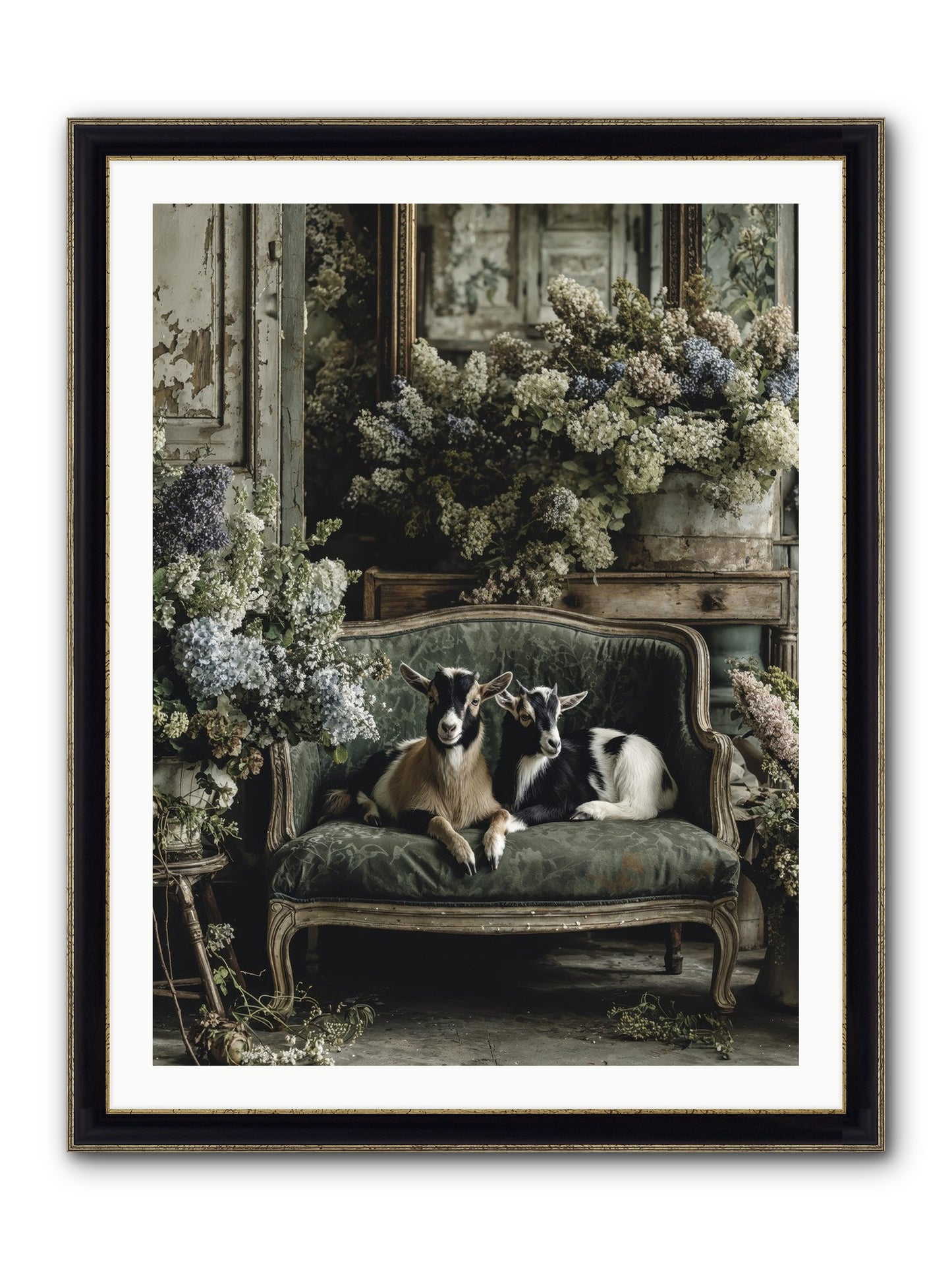 Poets Muse Framed Print - Black & Gold 30x40