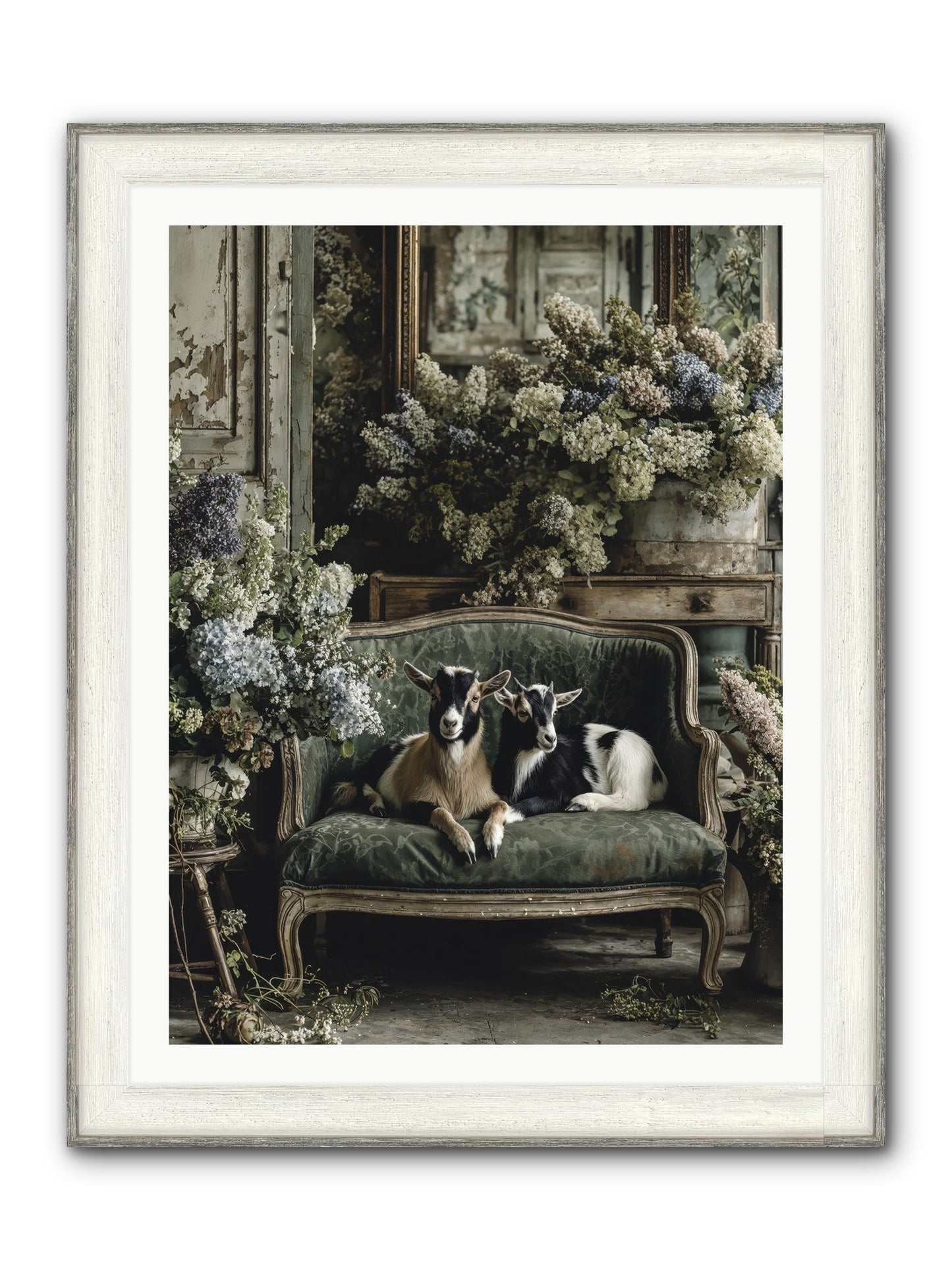 Poets Muse Framed Print - Driftwood White 30x40