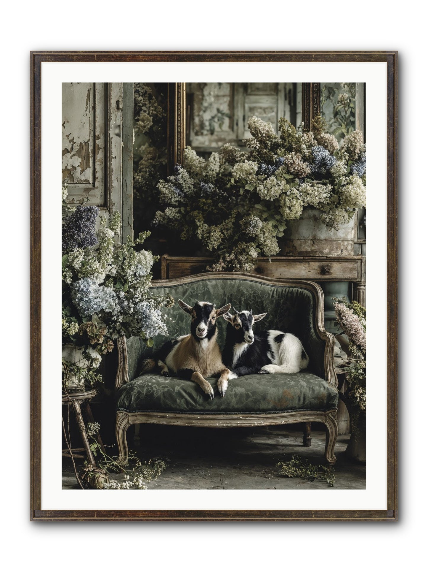Poets Muse Framed Print - Slimwoods Black/Gold 30x40