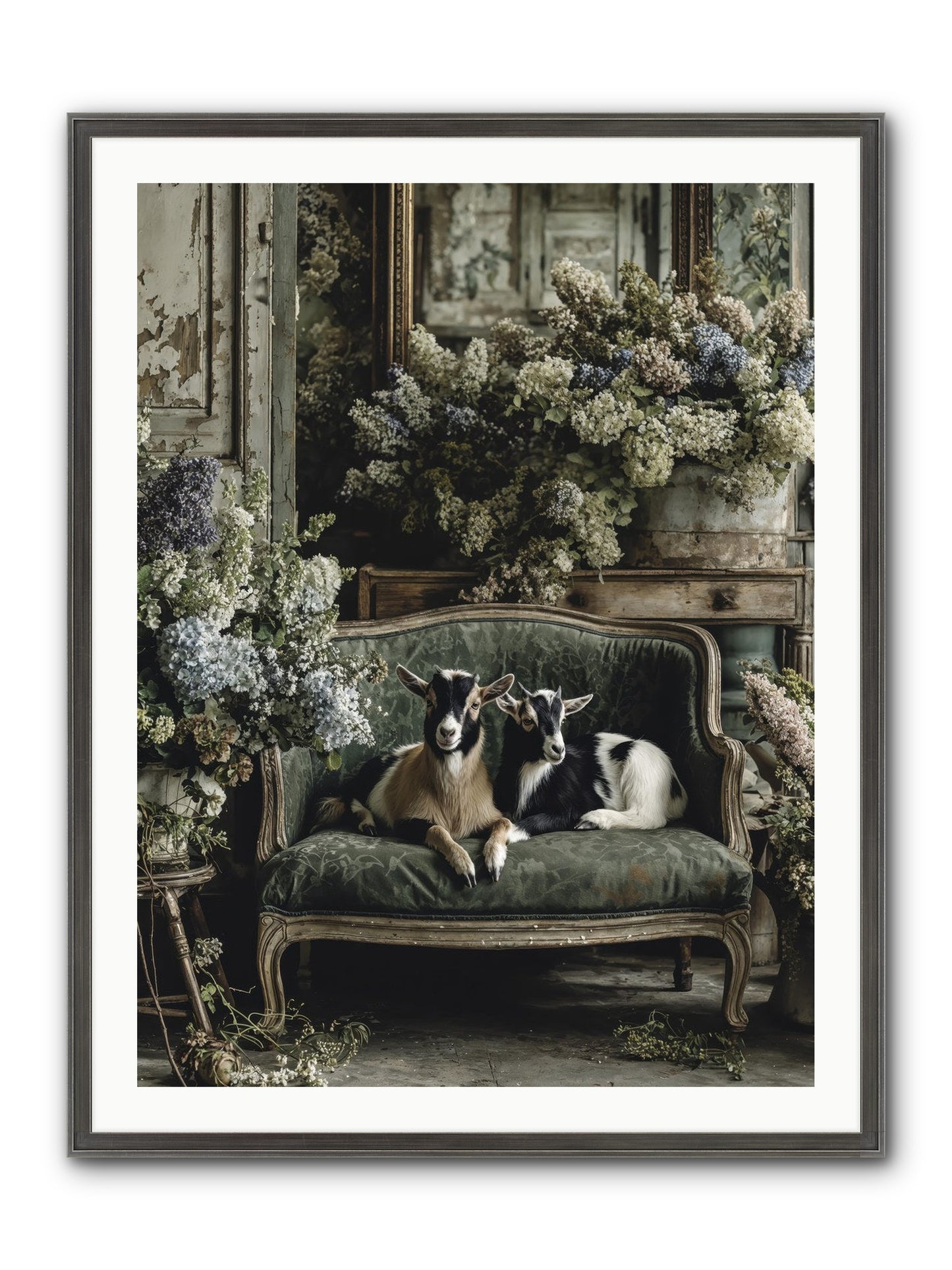Poets Muse Framed Print - Slimwoods Black/Silver 30x40