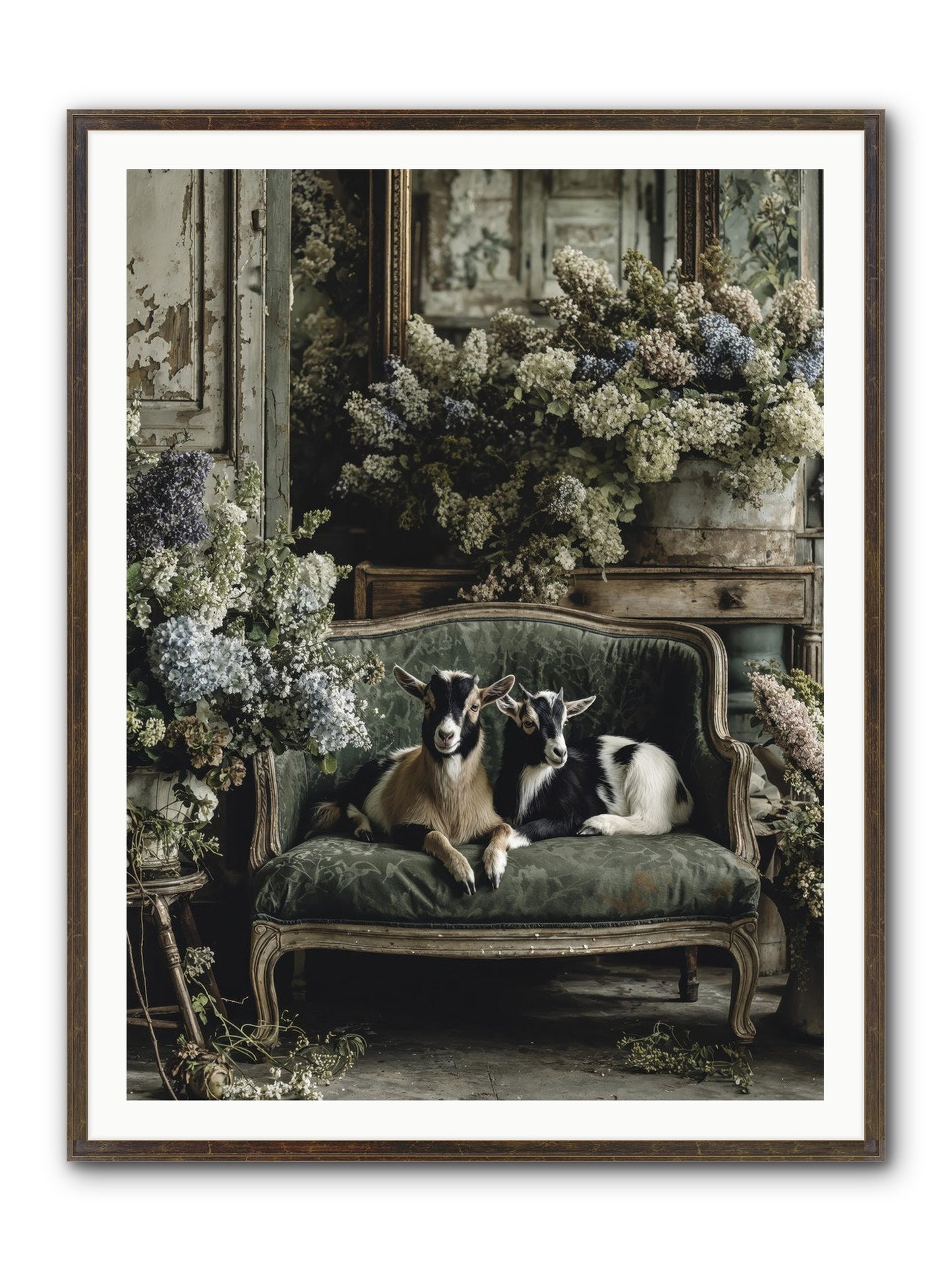 Poets Muse Framed Print - Slimwoods Black/Gold 36x48