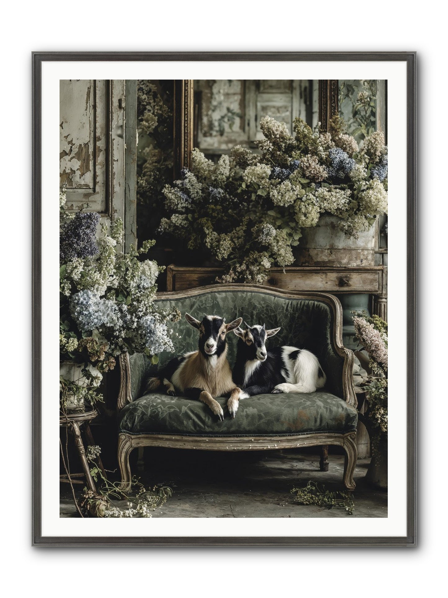 Poets Muse Framed Print - Slimwoods Black/Silver 36x48