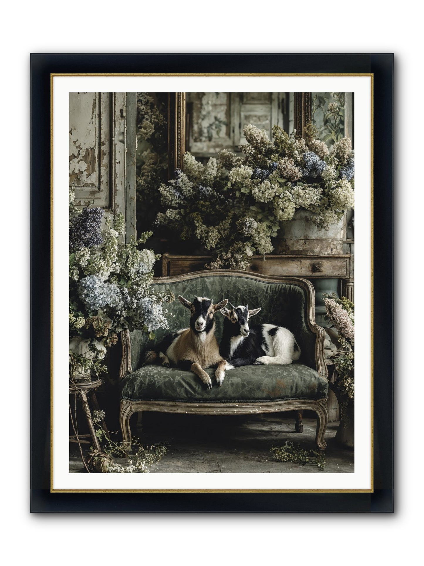 Poets Muse Framed Print - Wide Black w/Gold 36x48