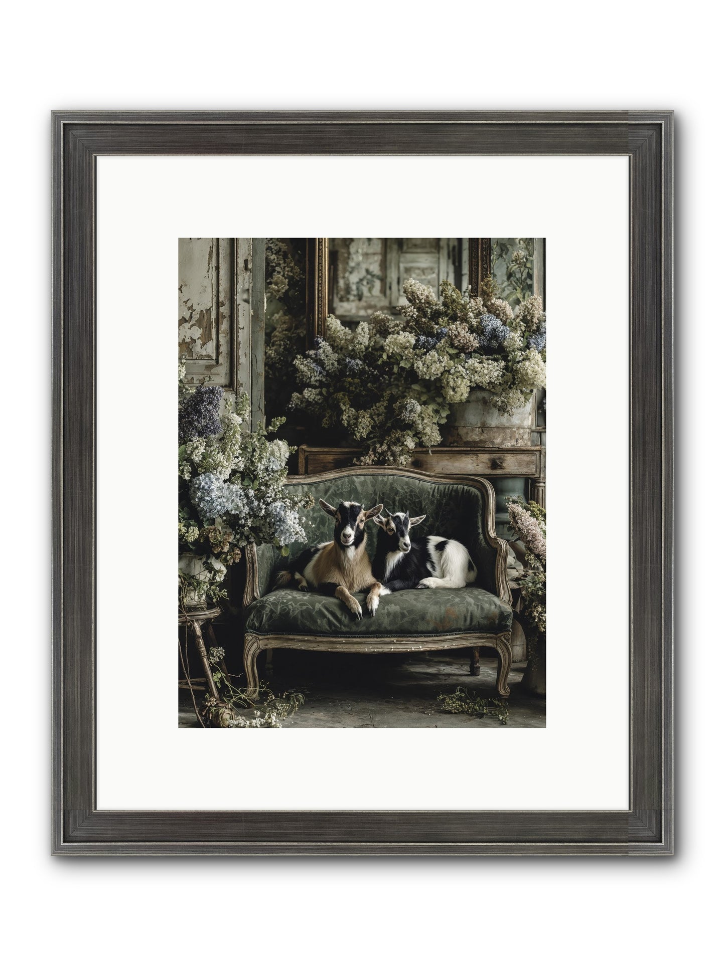 Poets Muse Framed Print - Slimwoods Black/Silver 9x12