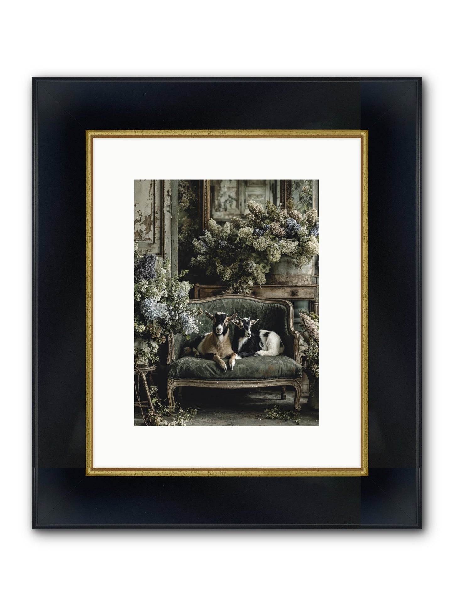 Poets Muse Framed Print - Wide Black w/Gold 9x12
