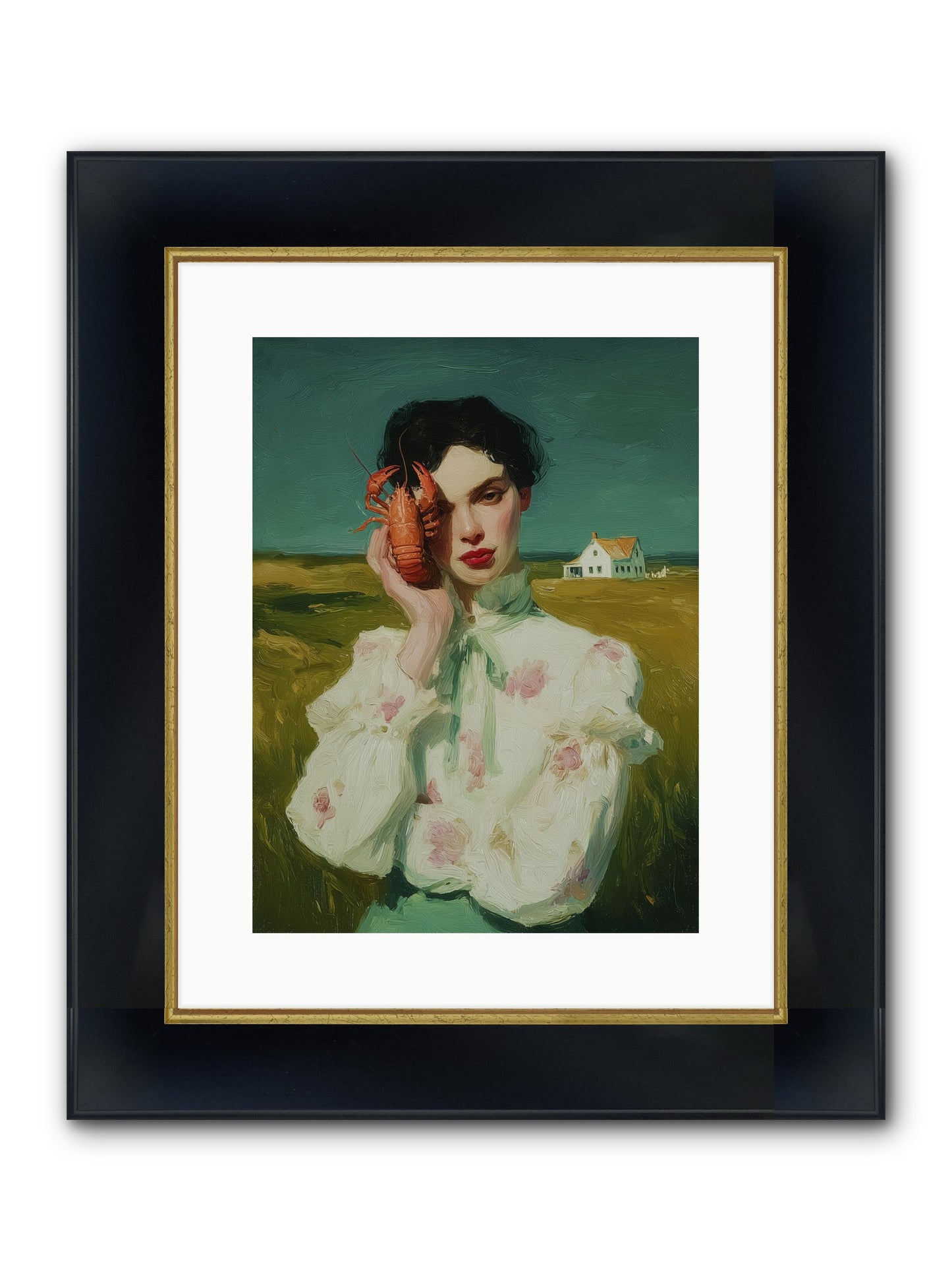 Point's Edge Framed Print - Wide Black w/Gold 12x16