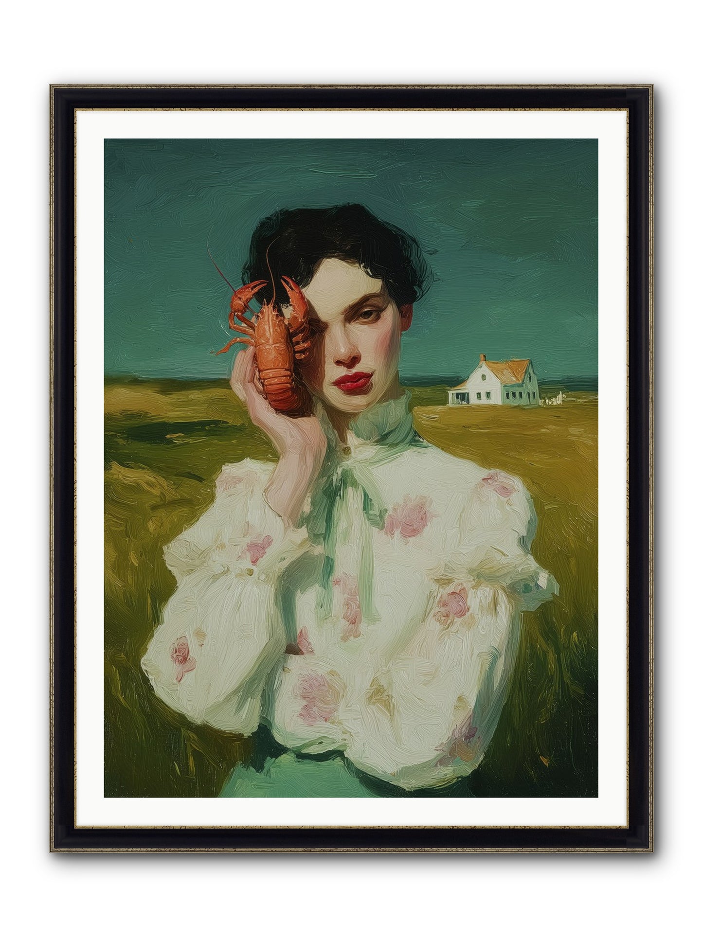 Point's Edge Framed Print - Black & Gold 36x48
