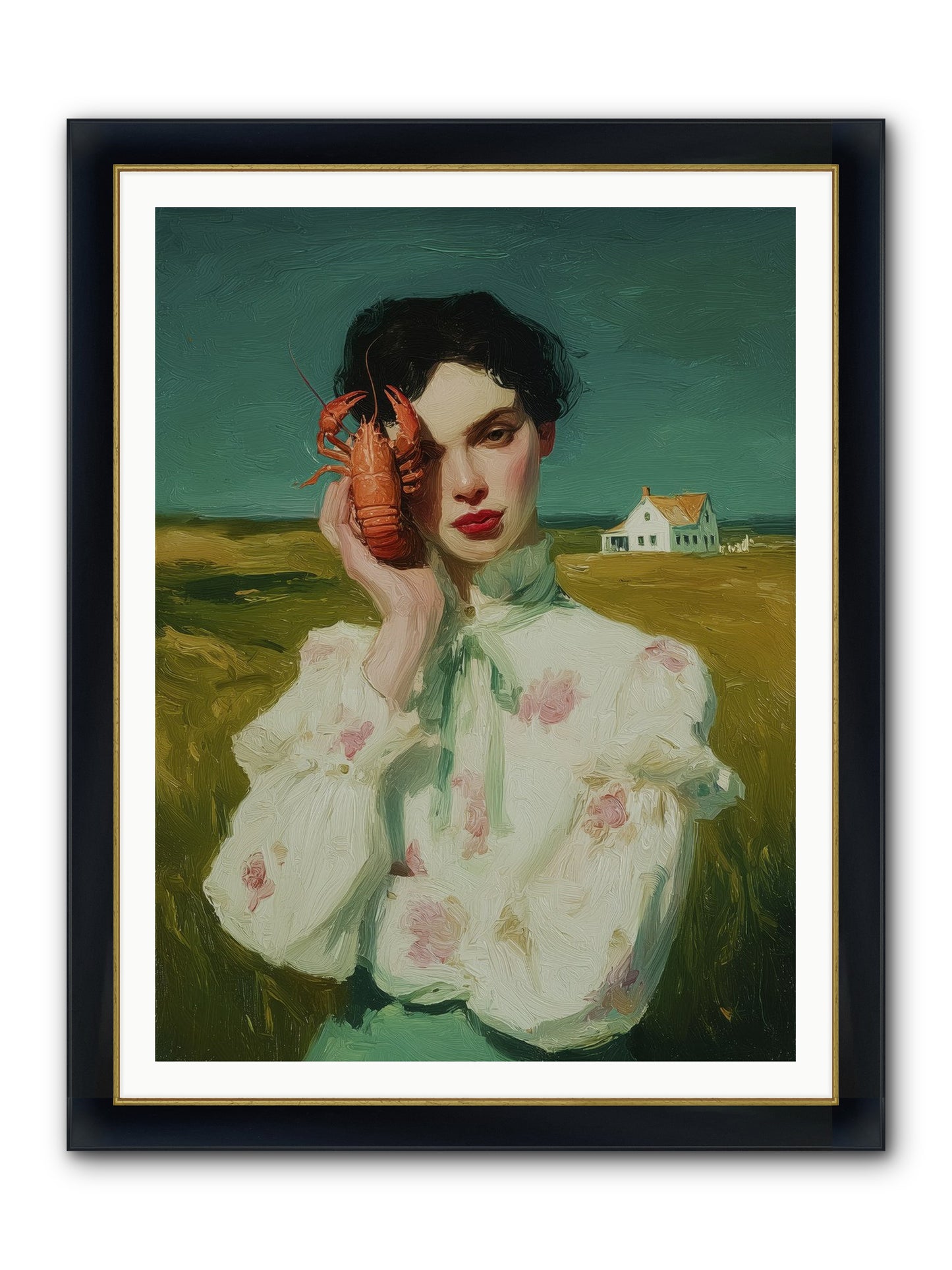 Point's Edge Framed Print - Wide Black w/Gold 36x48
