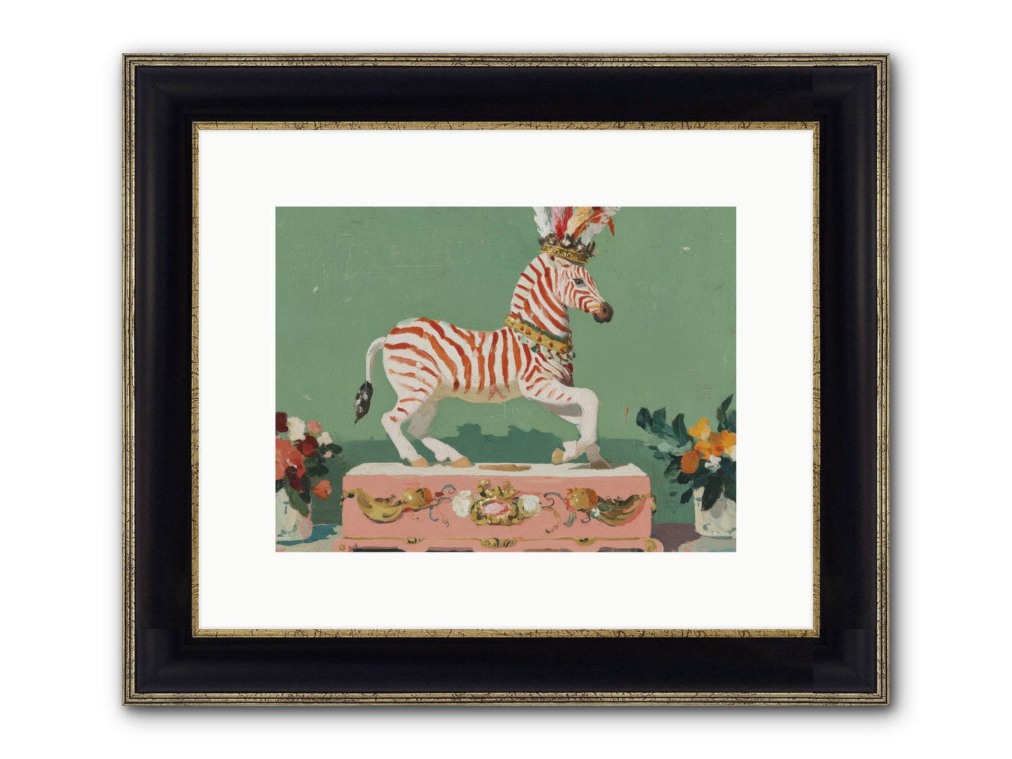 Poised In Wonder Framed Print - Black & Gold 12x9