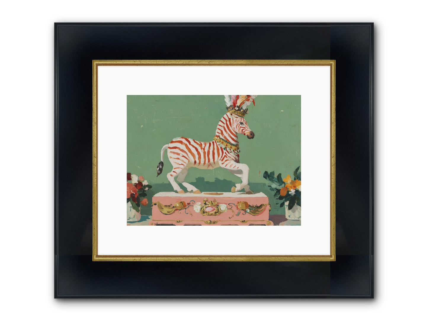 Poised In Wonder Framed Print - Wide Black w/Gold 12x9