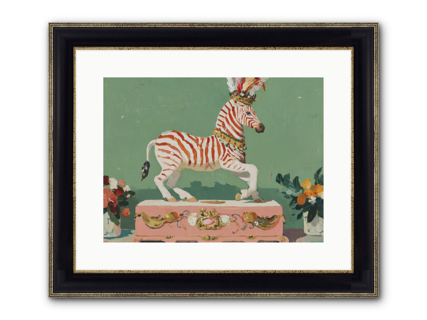 Poised In Wonder Framed Print - Black & Gold 16x12