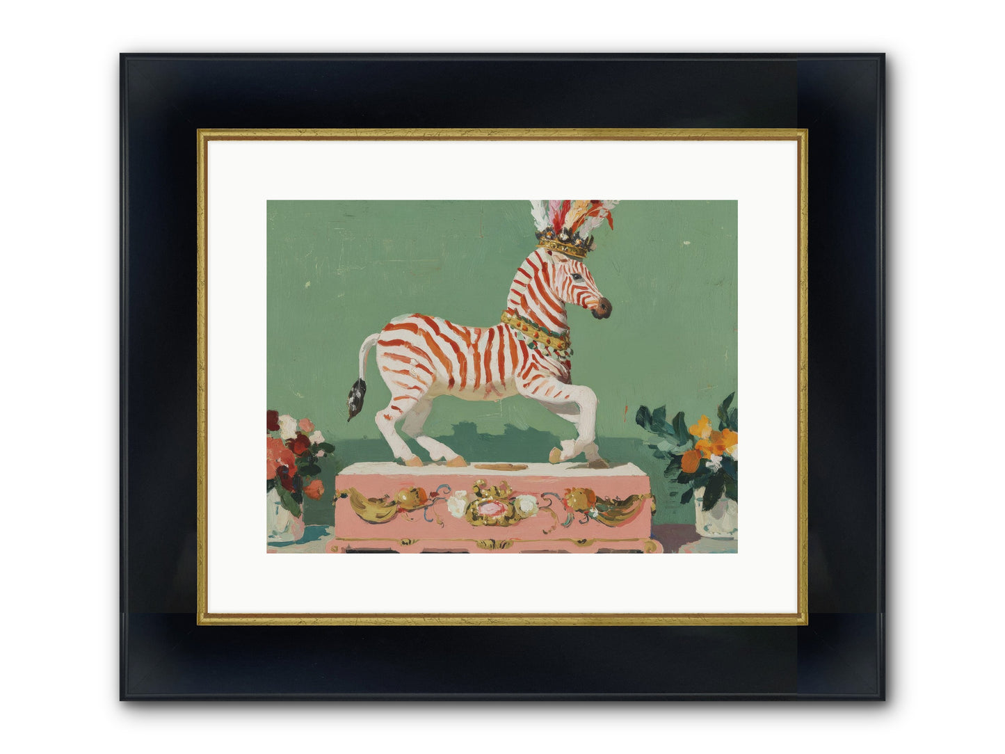 Poised In Wonder Framed Print - Wide Black w/Gold 16x12